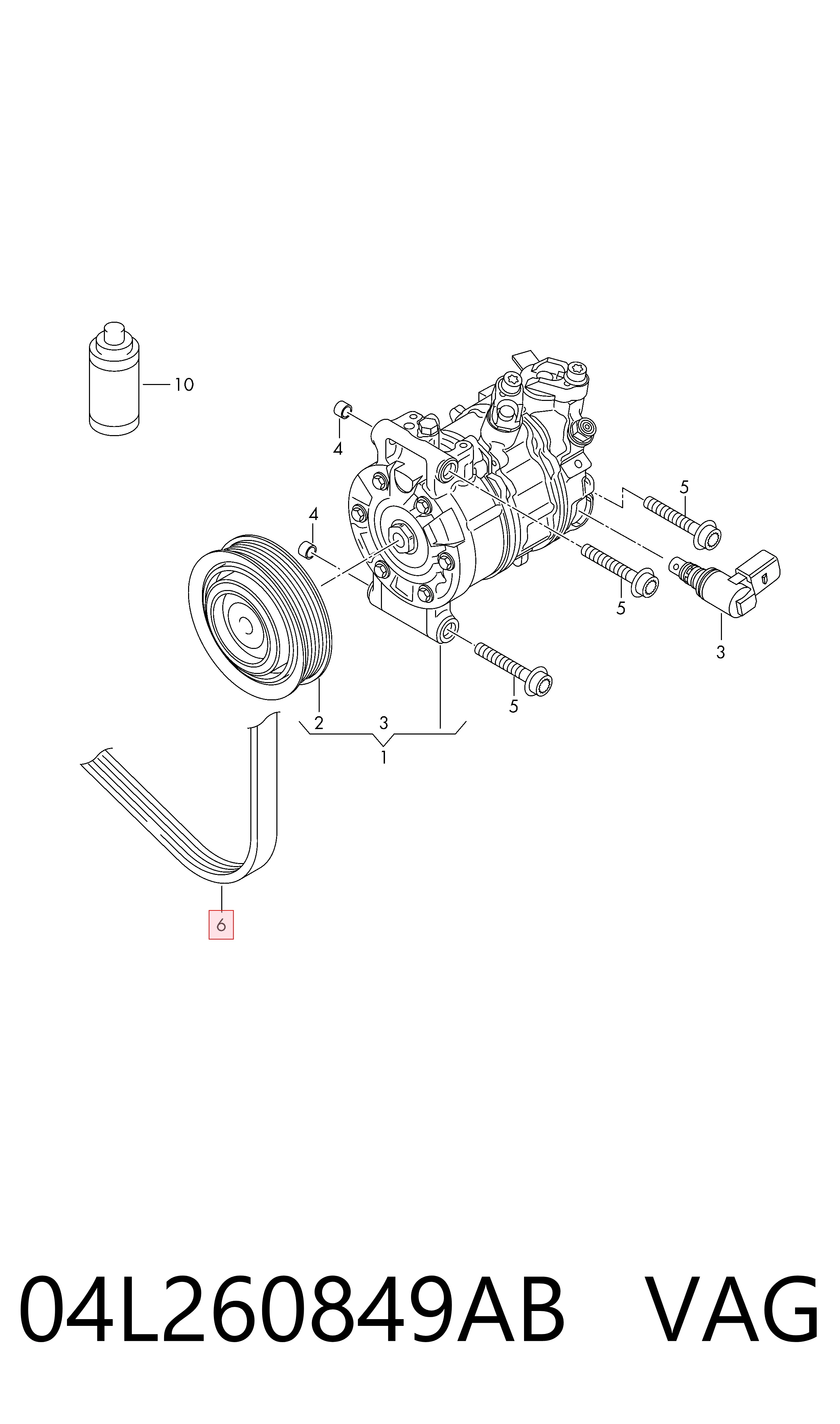 Correa de transmisión trapezoidal VAG 04L260849AB precio, desde 14,28 EUR