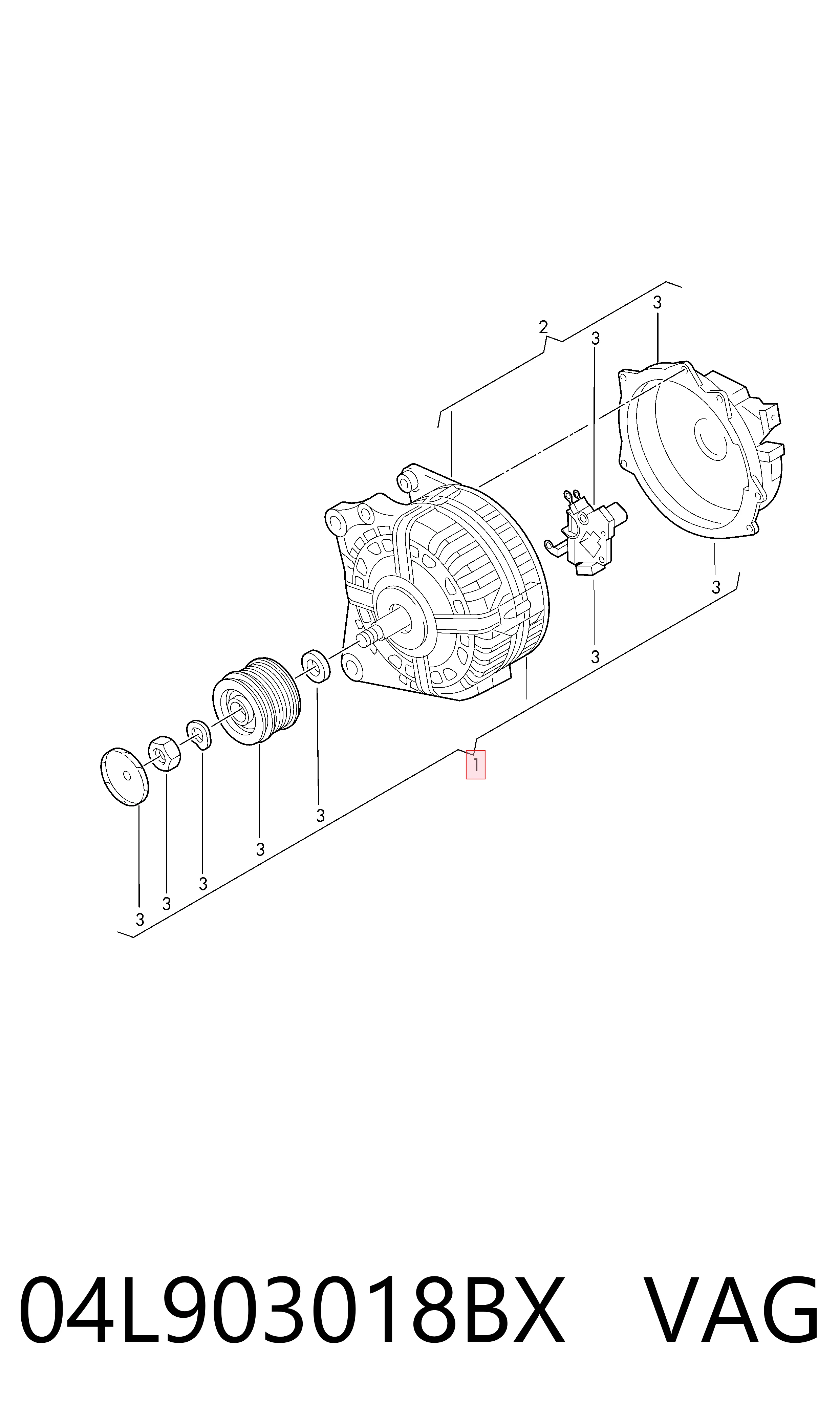 04L903018BX VAG Alternador de coche