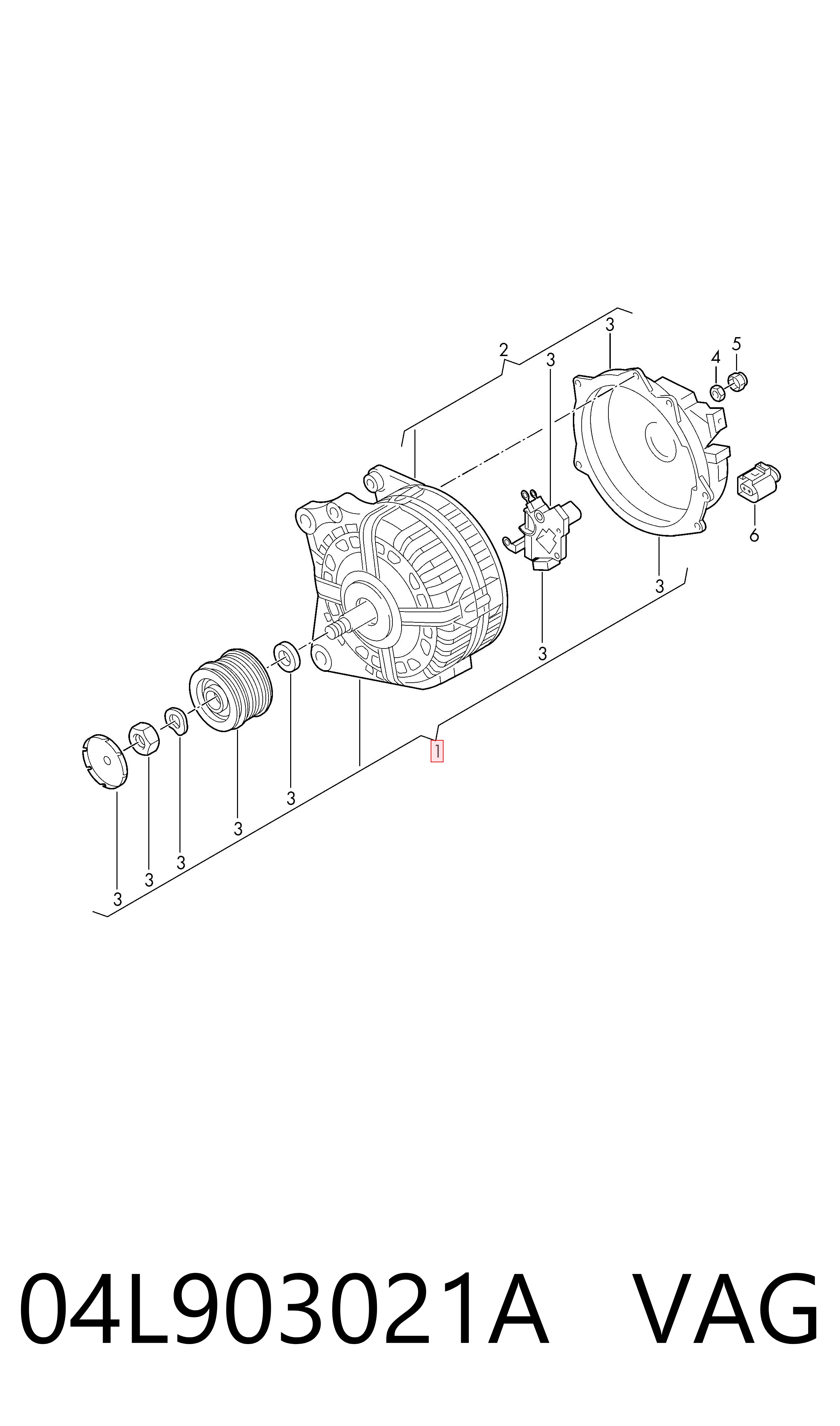 04L903021A VAG Alternador de coche
