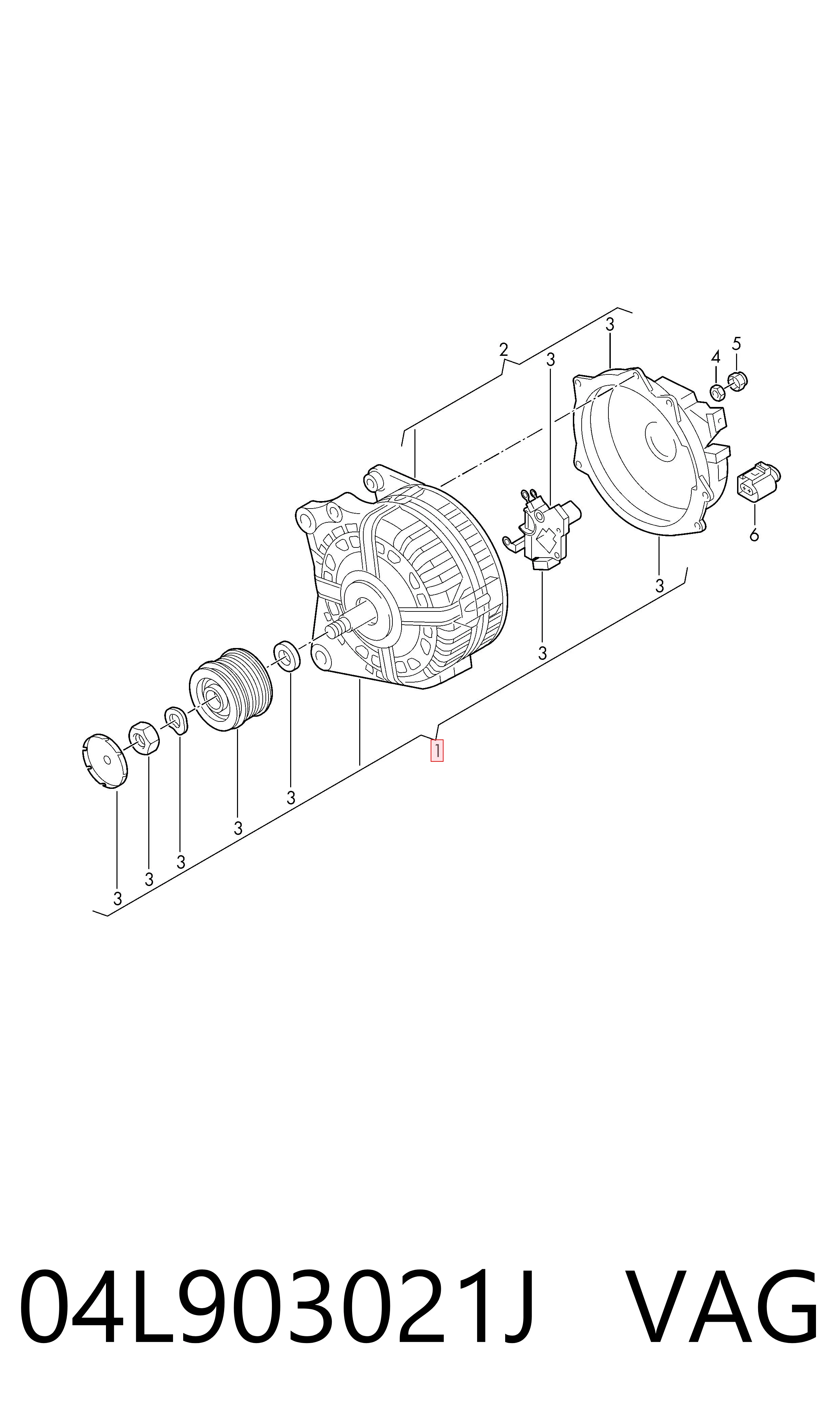 04L903021J VAG Alternador de coche