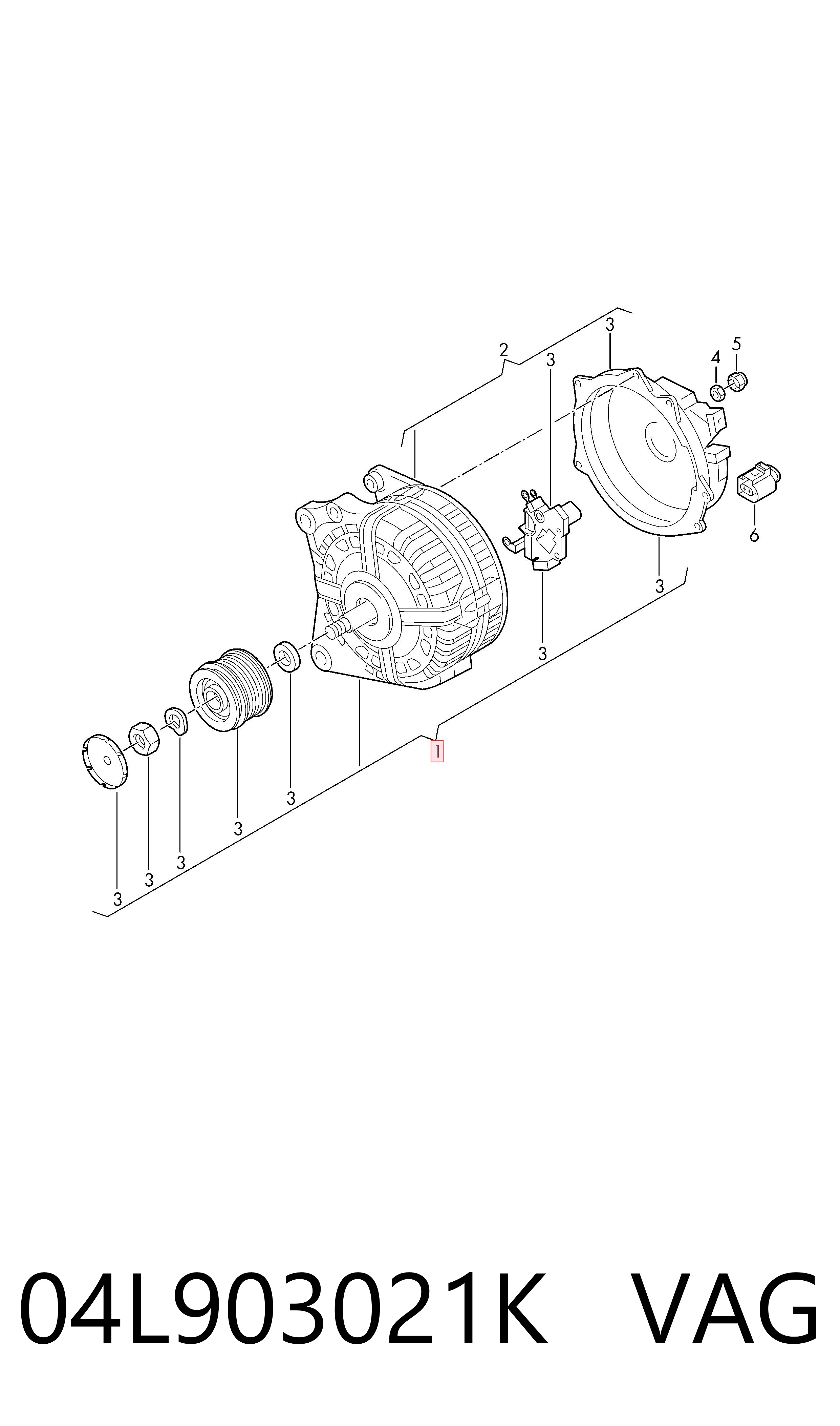 04L903021K VAG Alternador de coche