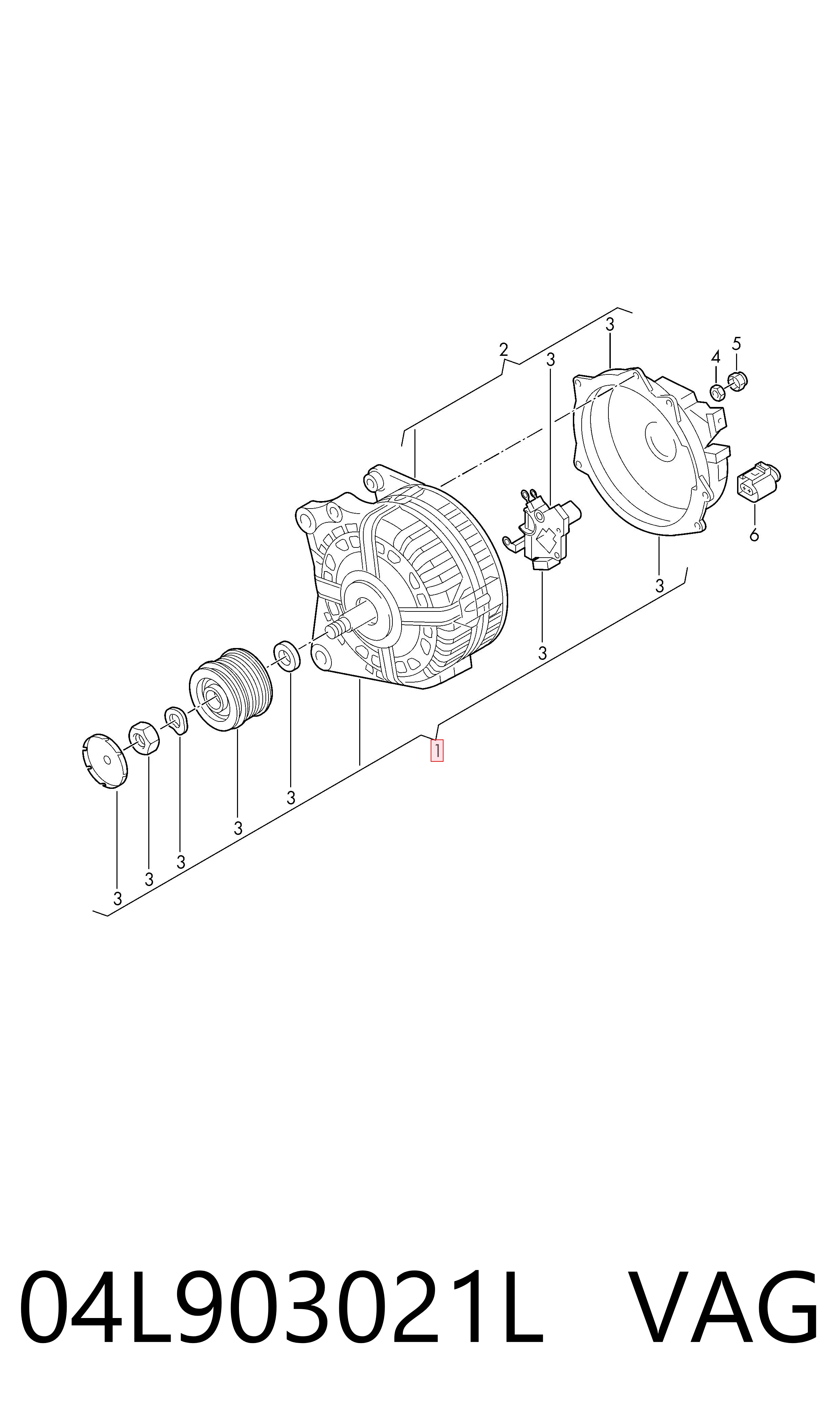 Alternador del motor VAG 04L903021L precio, desde 84,30 EUR