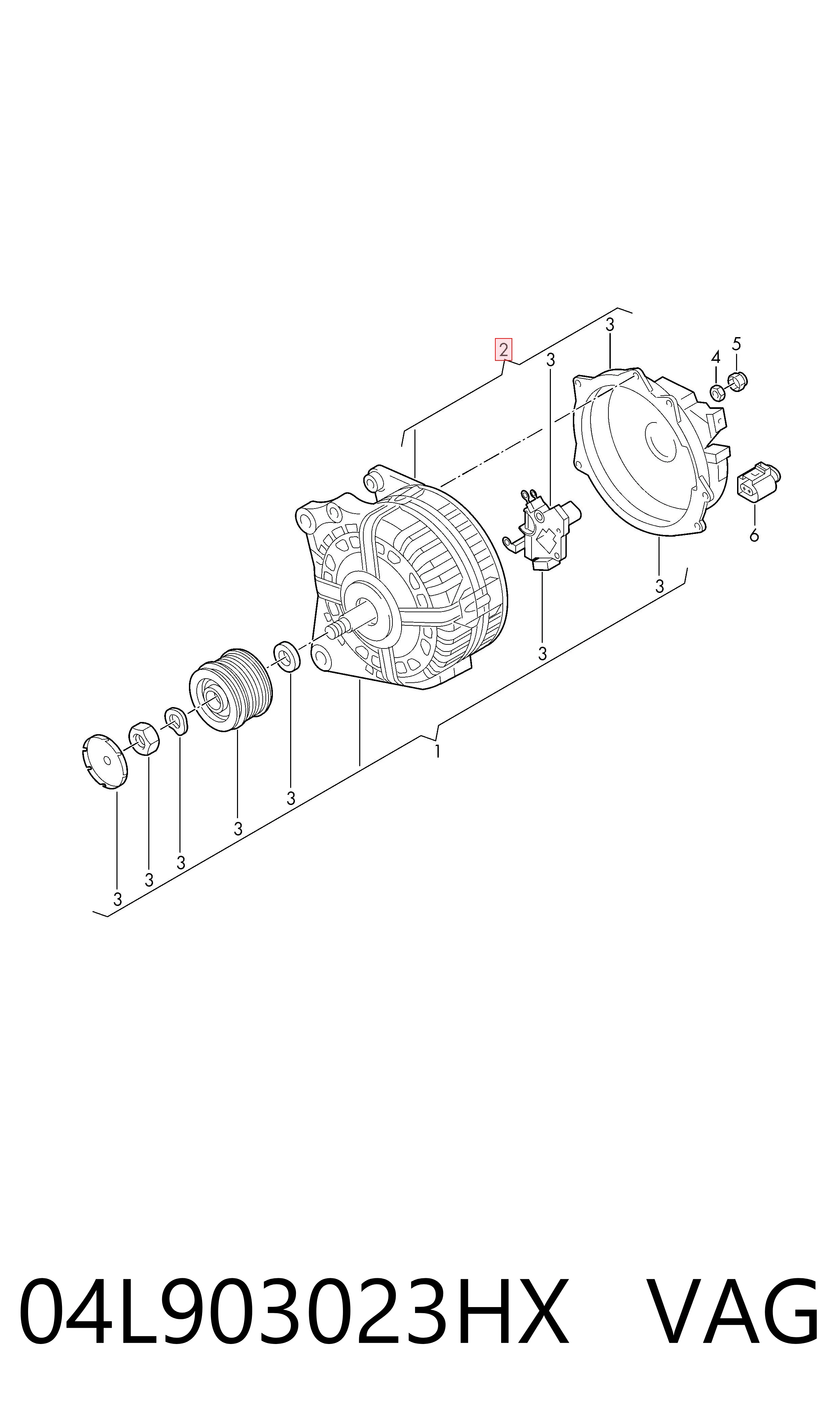 Alternador 04L903023HX VAG