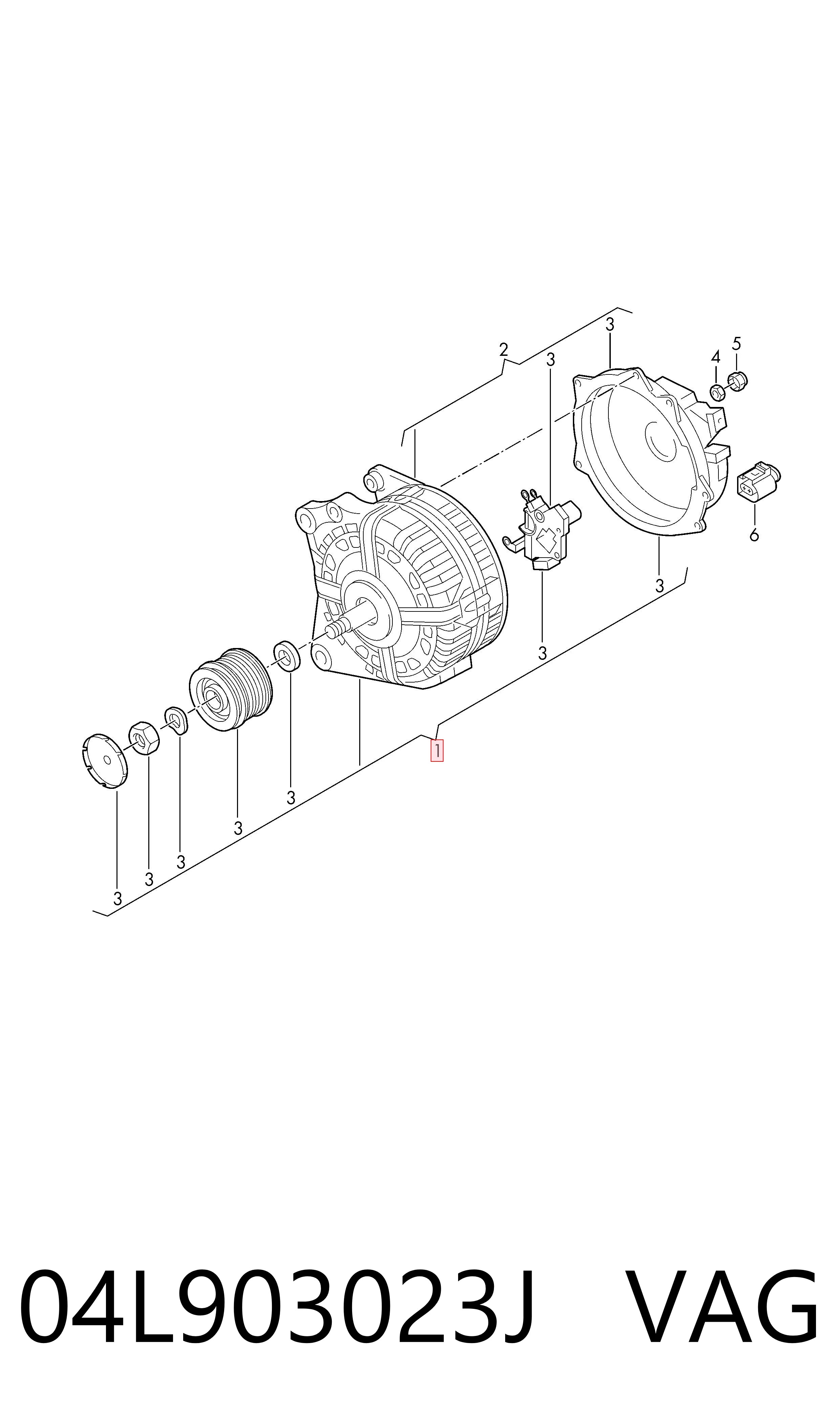 04L903023J VAG Alternador de coche