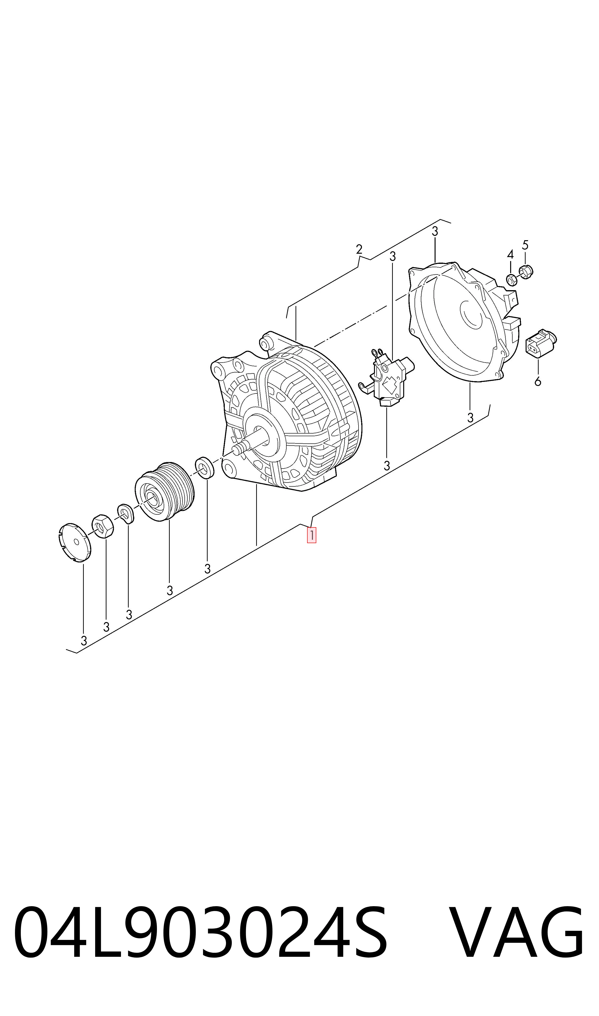 04L903024S VAG Alternador de coche