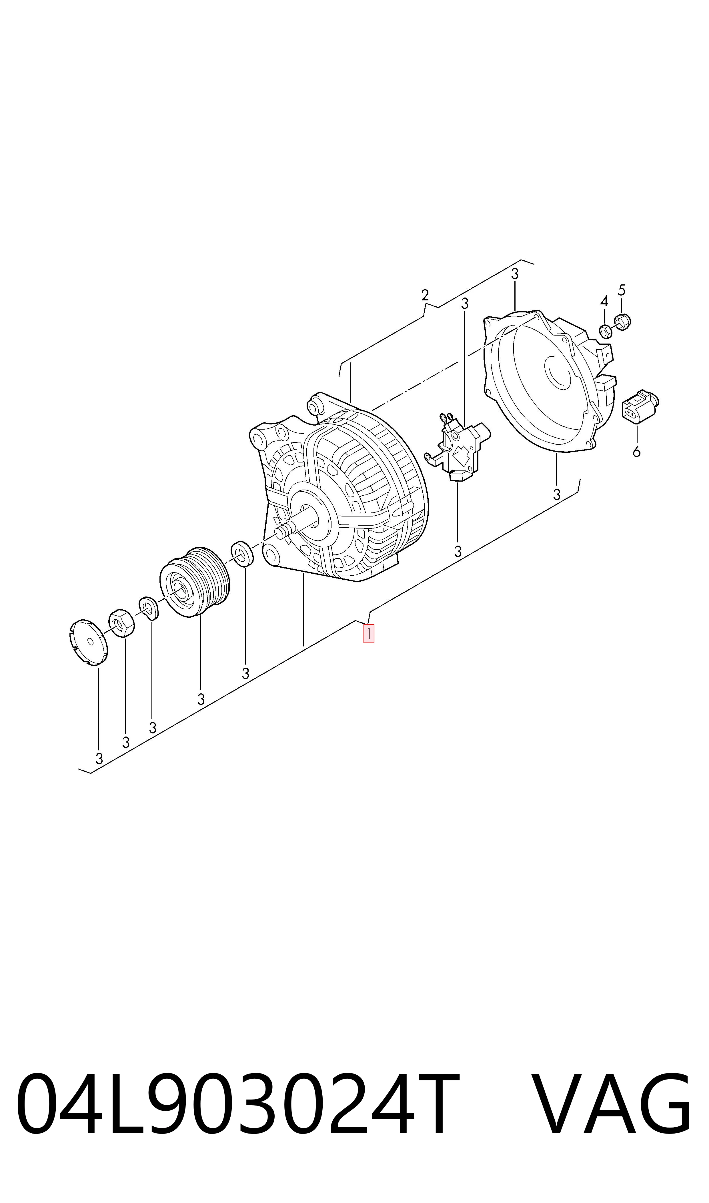04L903024T VAG Alternador de coche