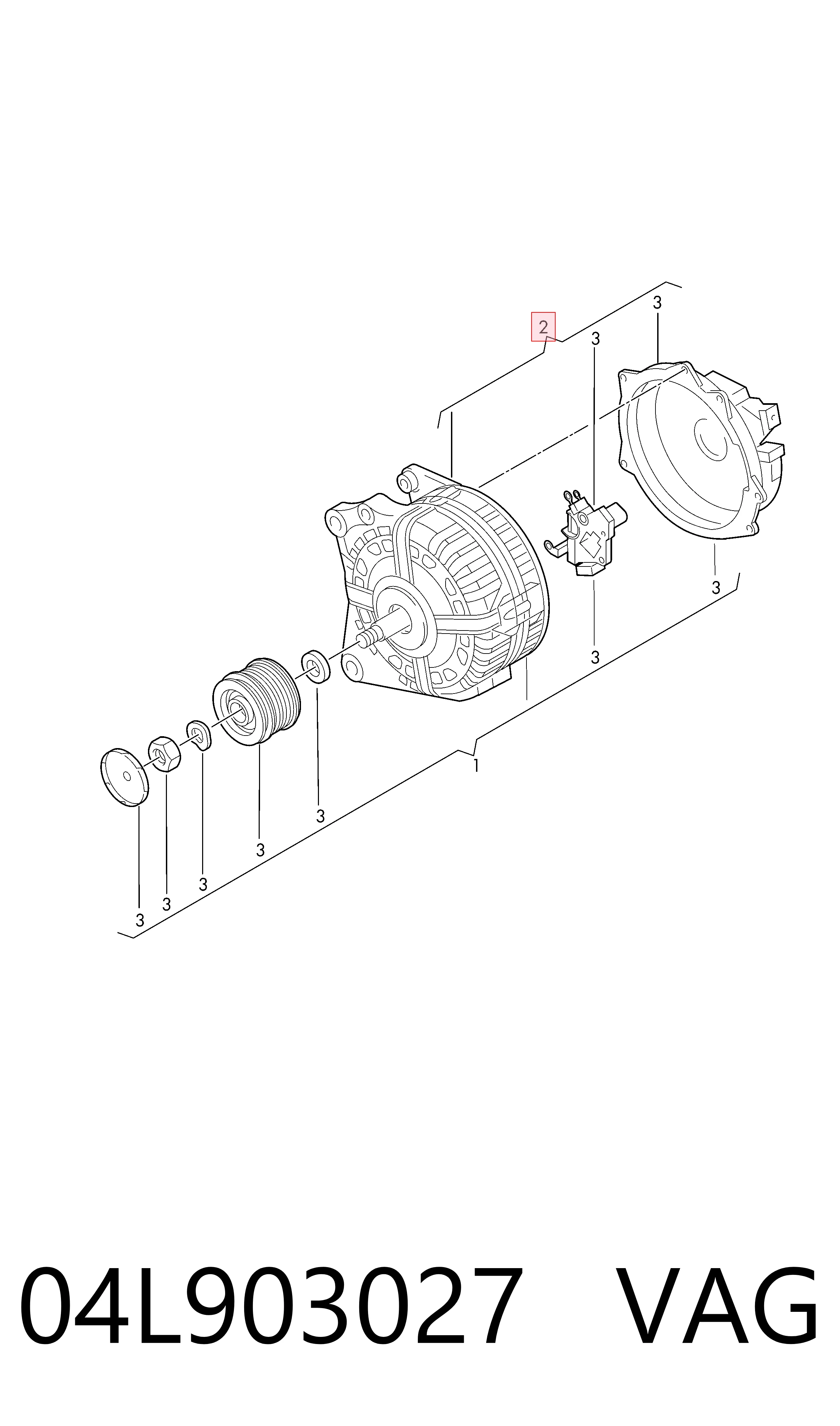04L903027 VAG Alternador de coche