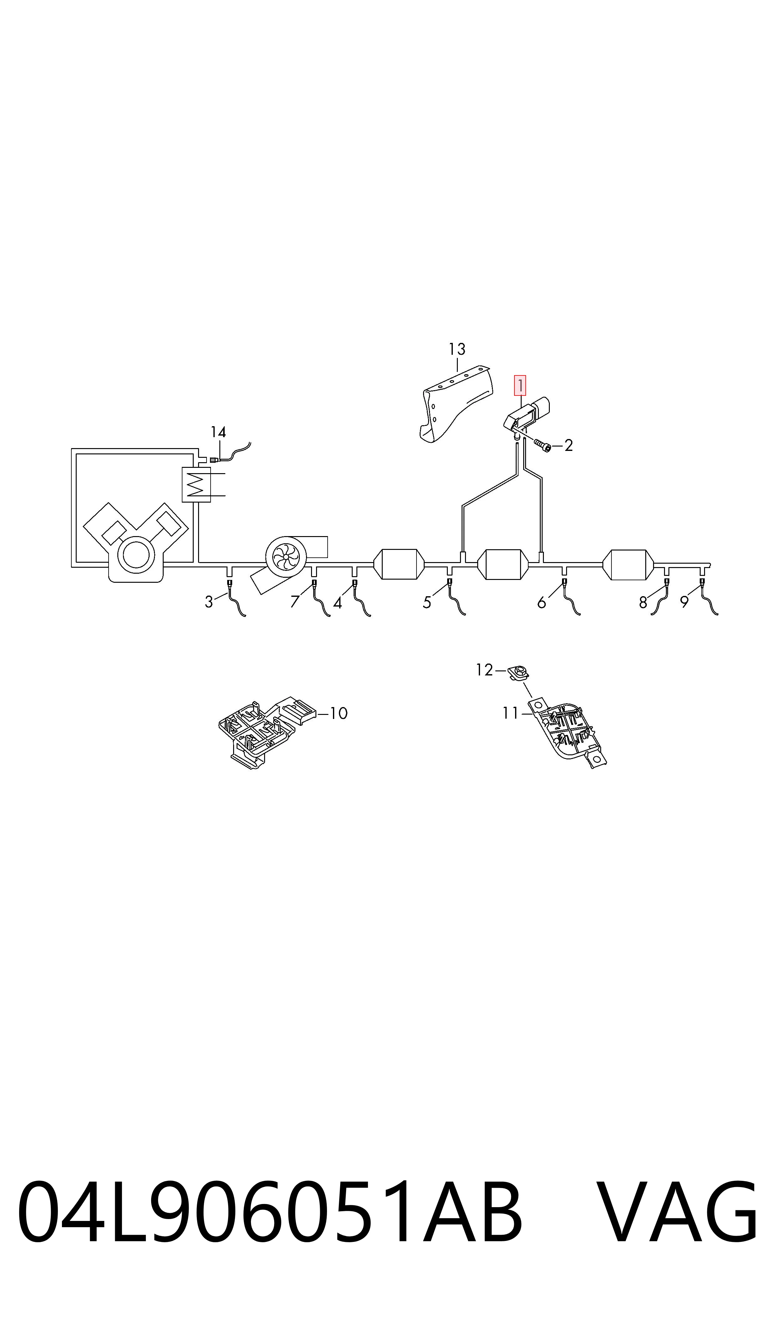 04L906051AB VAG Sensor, presión gas de escape