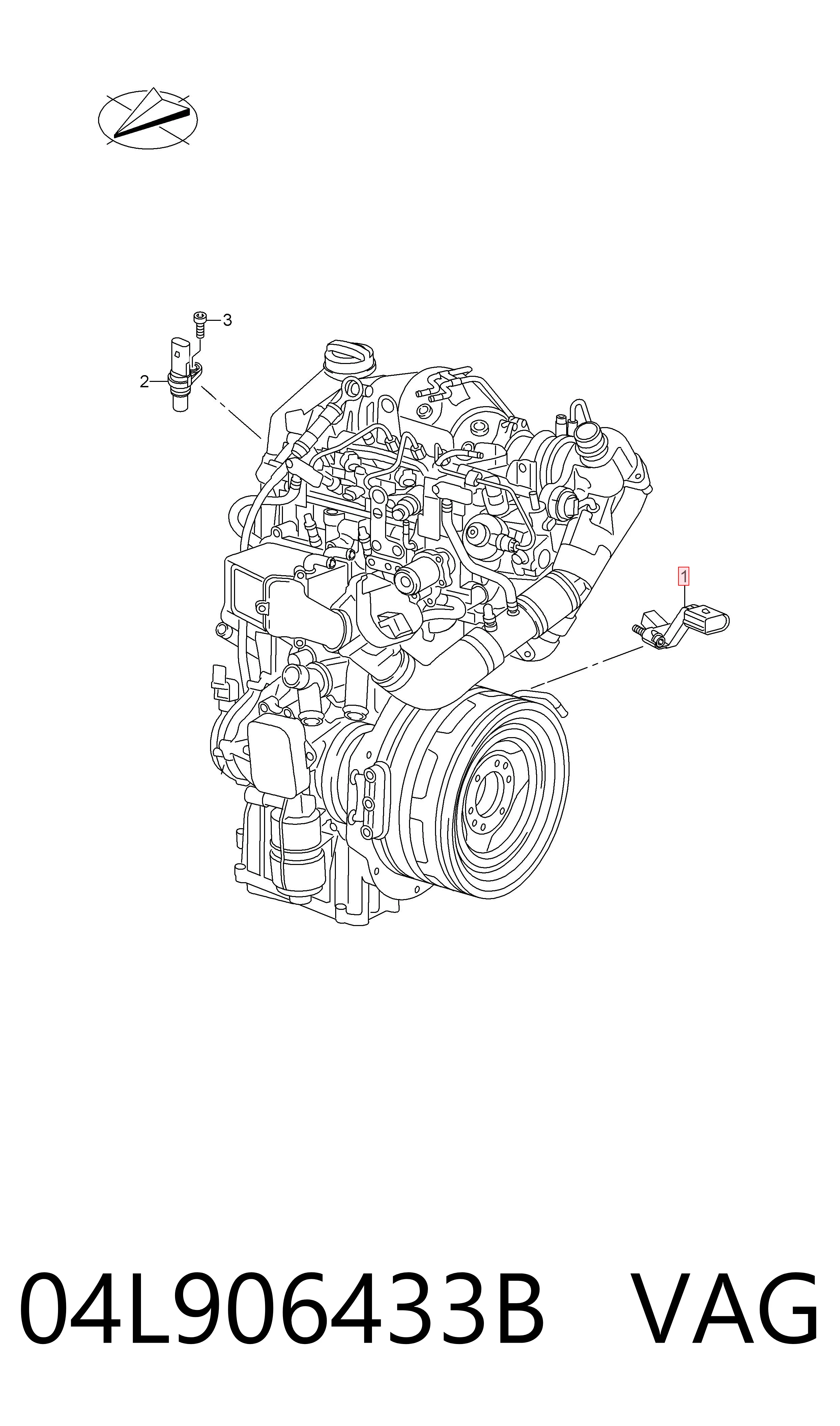 04L906433B VAG Sensor de posición del cigüeñal