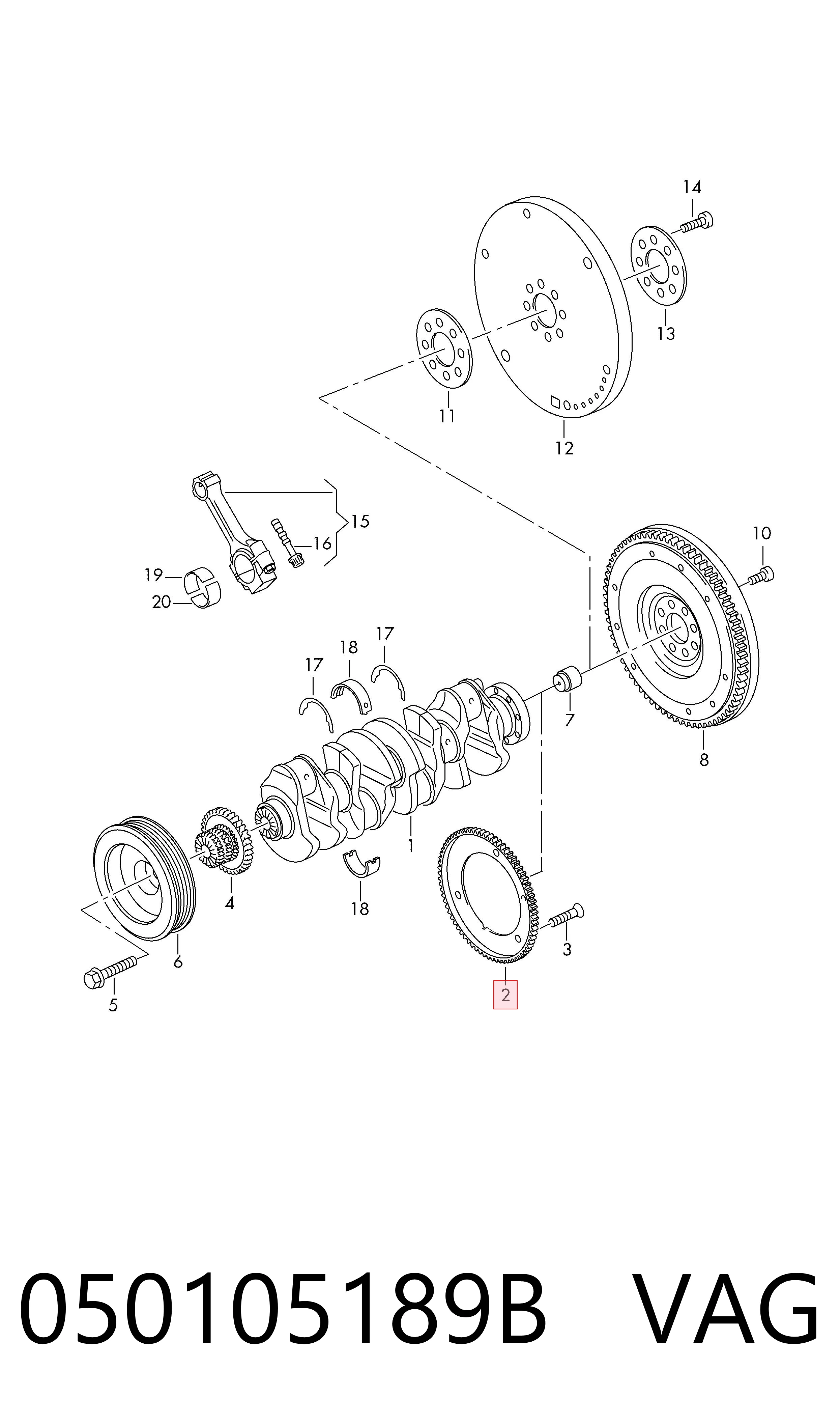 Volante de inercia VAG 050105189B precio, desde 67,59 EUR