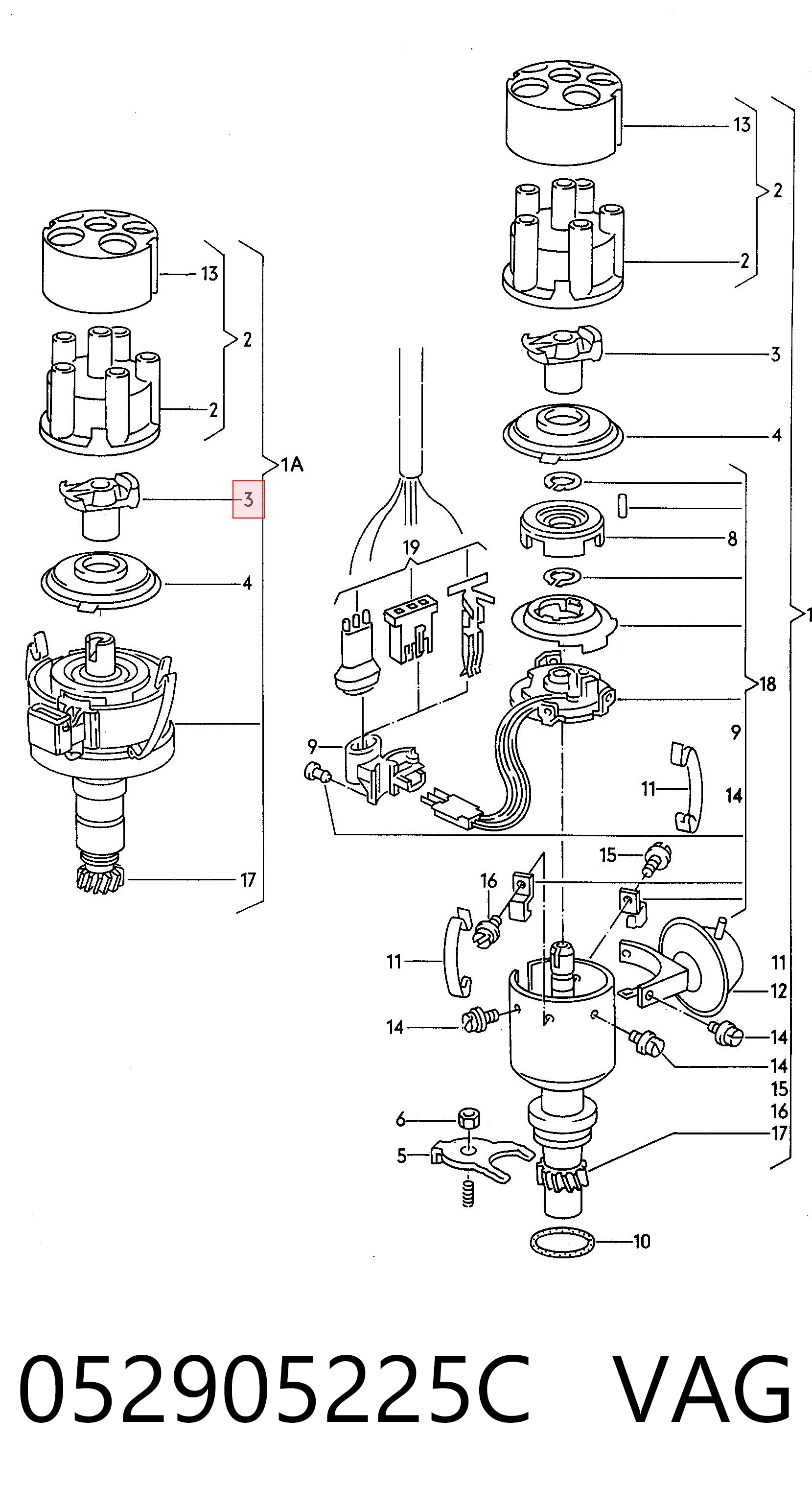 052905225C VAG Rotor de distribuidor