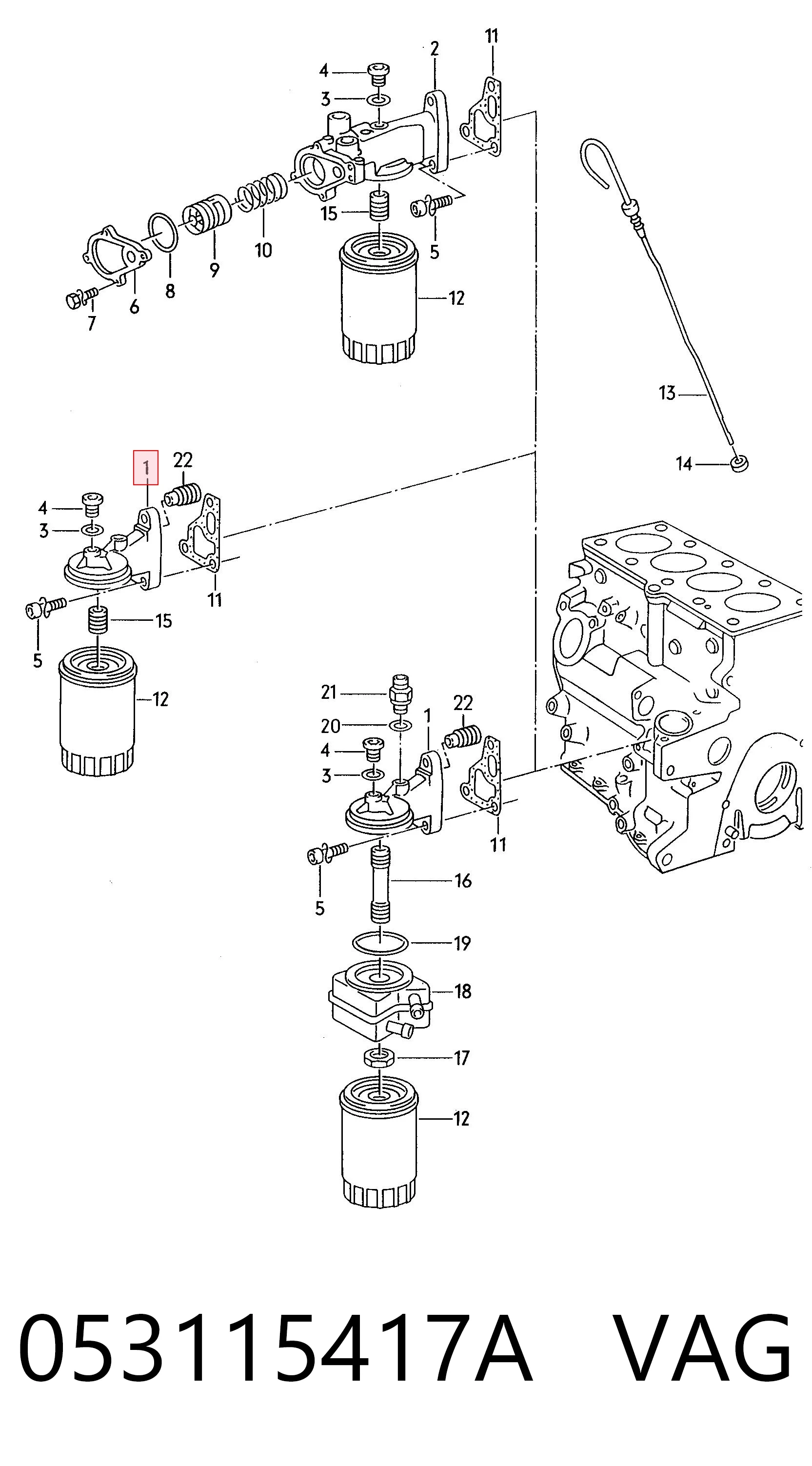 053115417A VAG Soporte del filtro de aceite