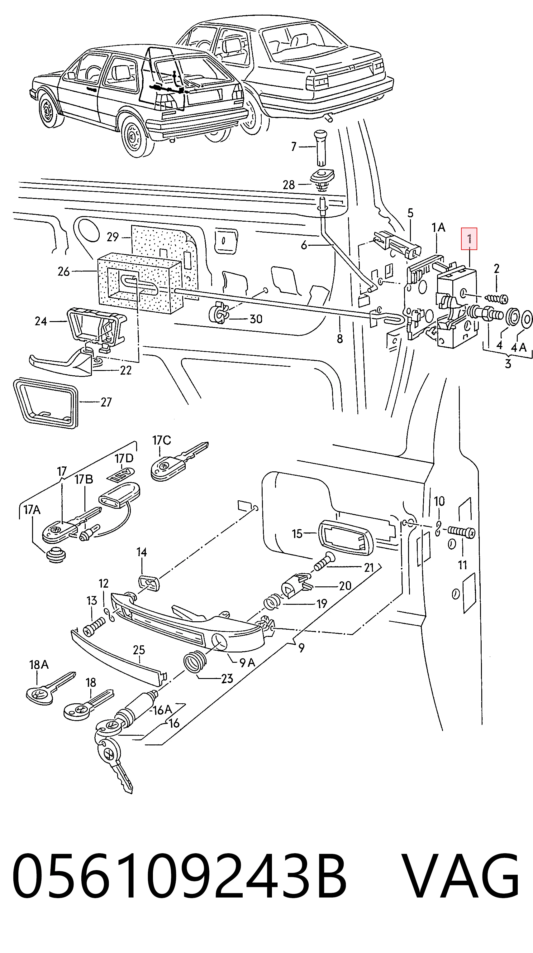  Cerradura Volkswagen Golf 2