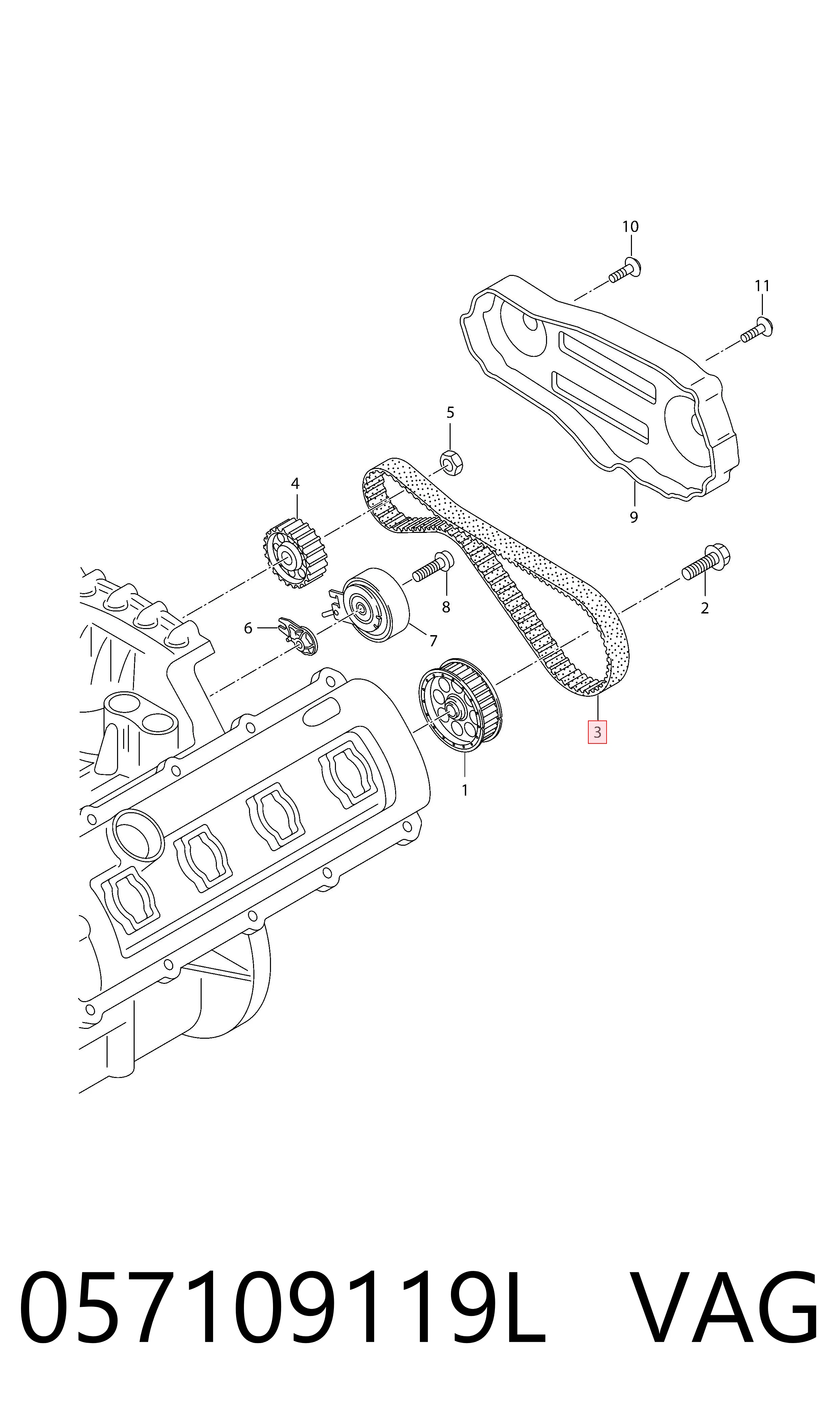 Comprar Correa de distribución Audi A8 4H2, 4H8, 4HC, 4HL a bajo precio