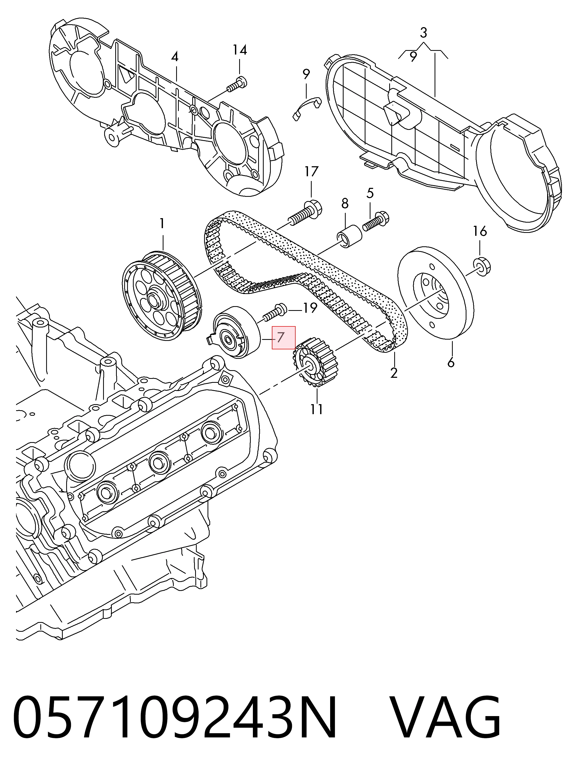 Tensor de la correa de distribución Volkswagen Touareg II desde 56,71 €
