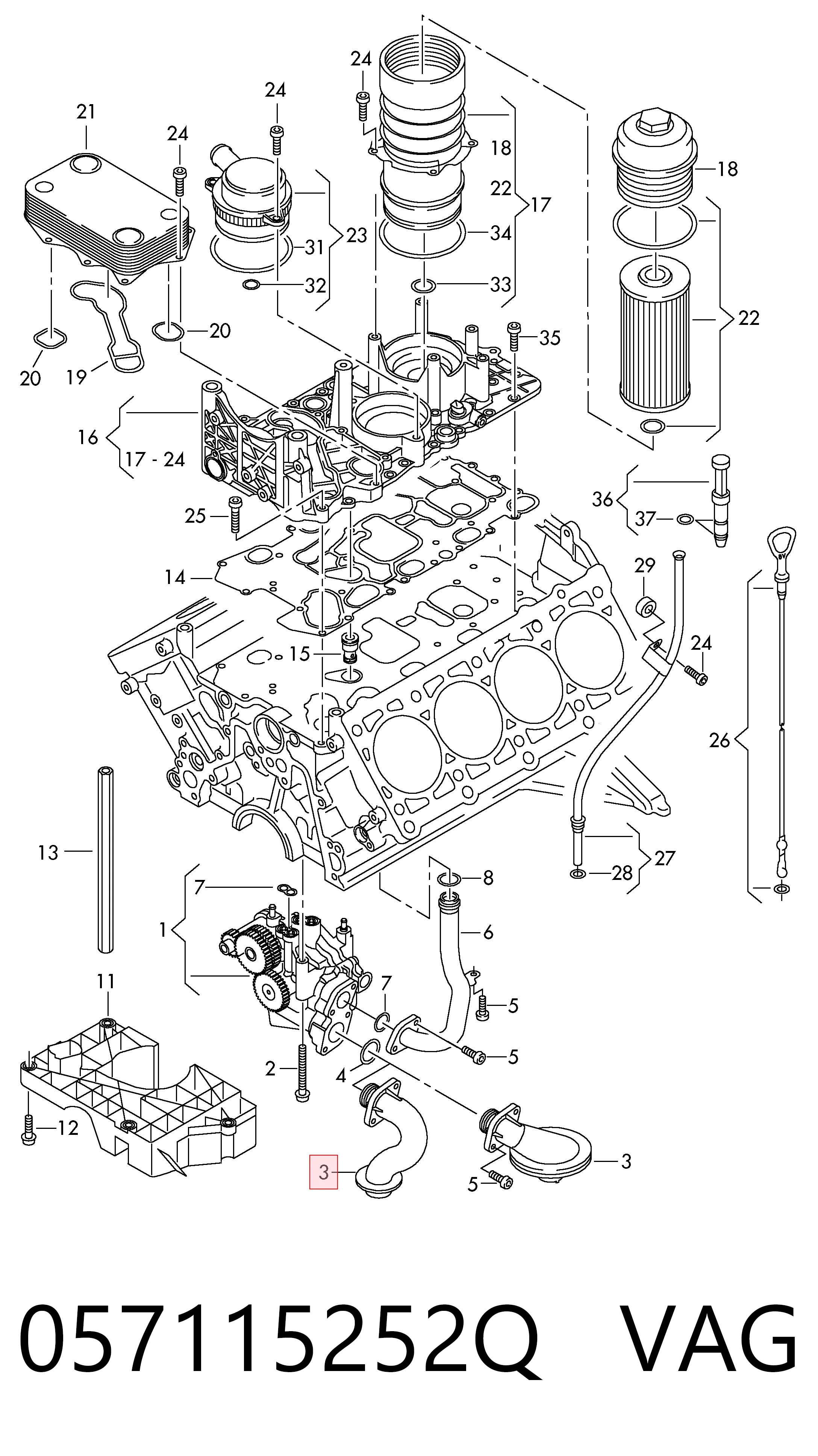 Comprar Tubo de aspiración de aceite Audi Q7  4LB a bajo precio