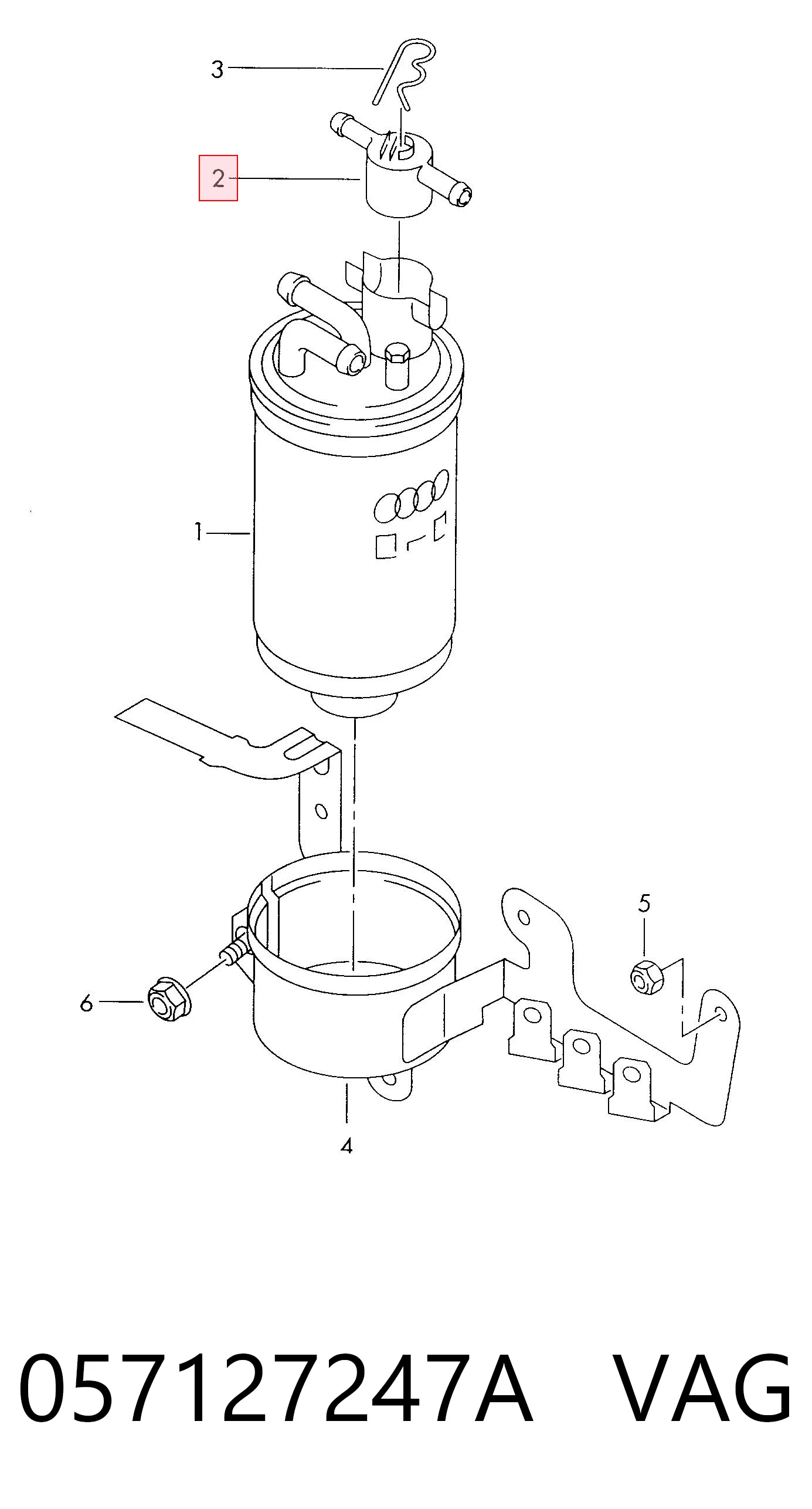 057127247A VAG Válvula de retorno de combustible