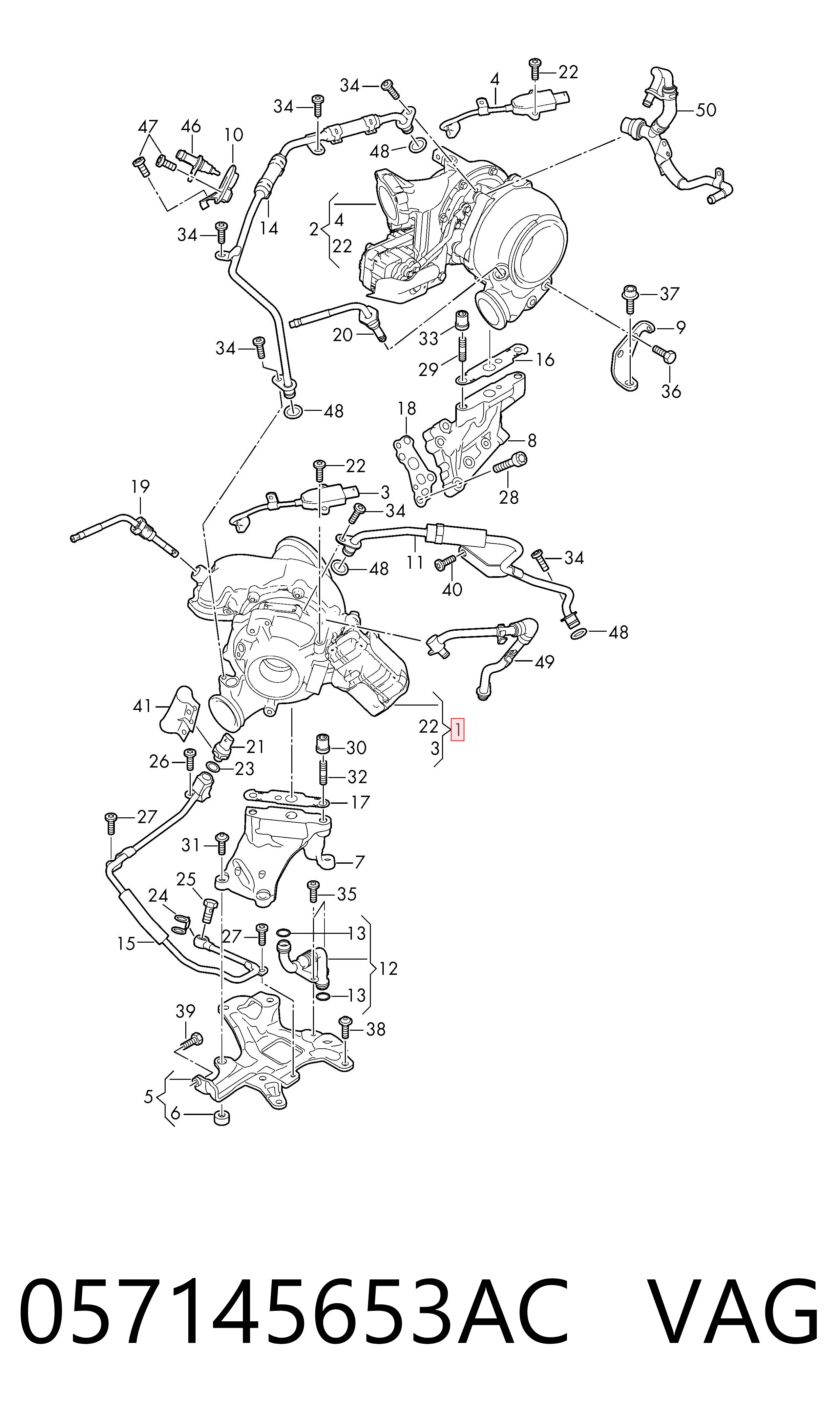 057145653AC VAG Turbo para motor