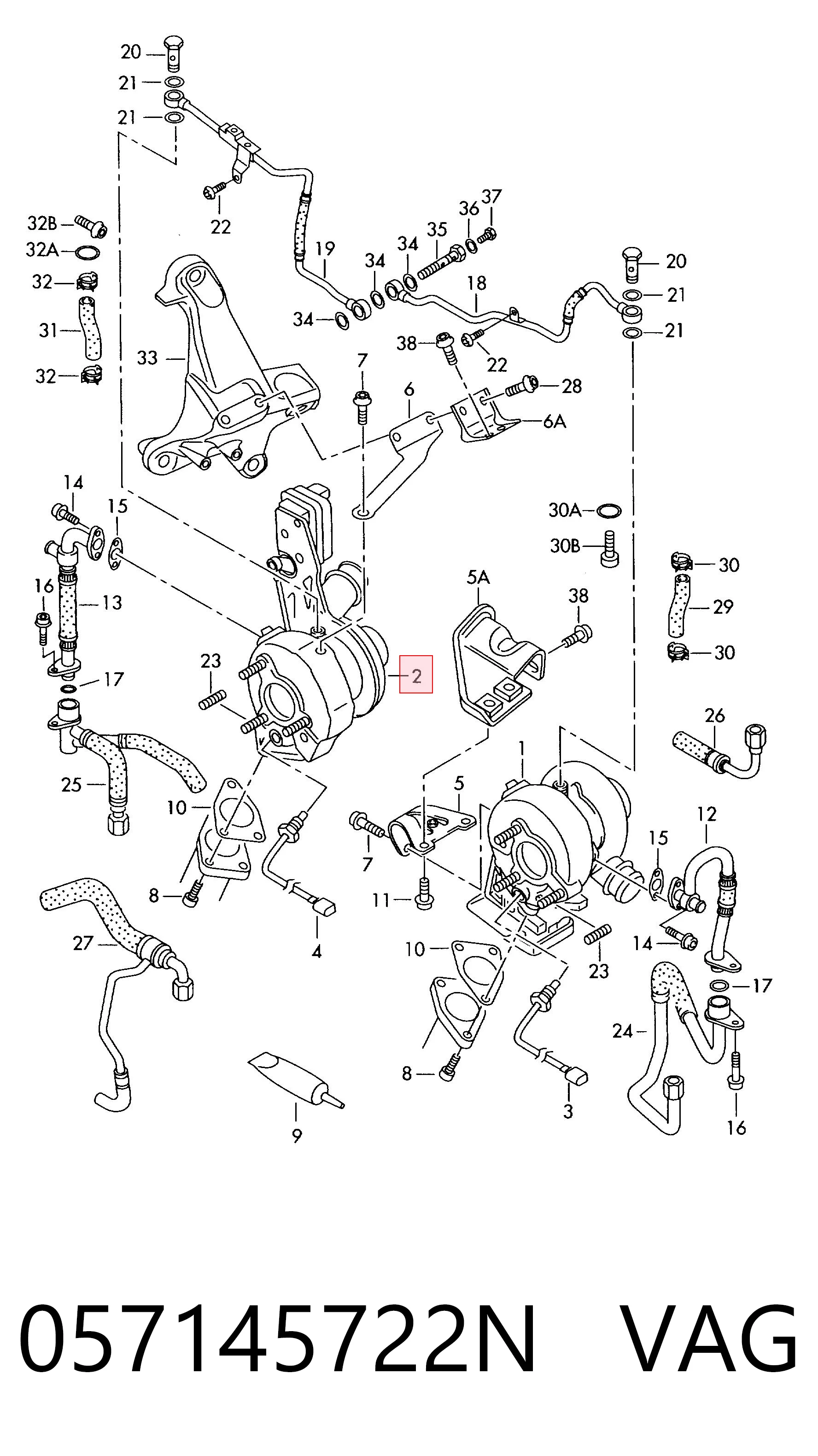 Turbocompresor VAG 057145722N