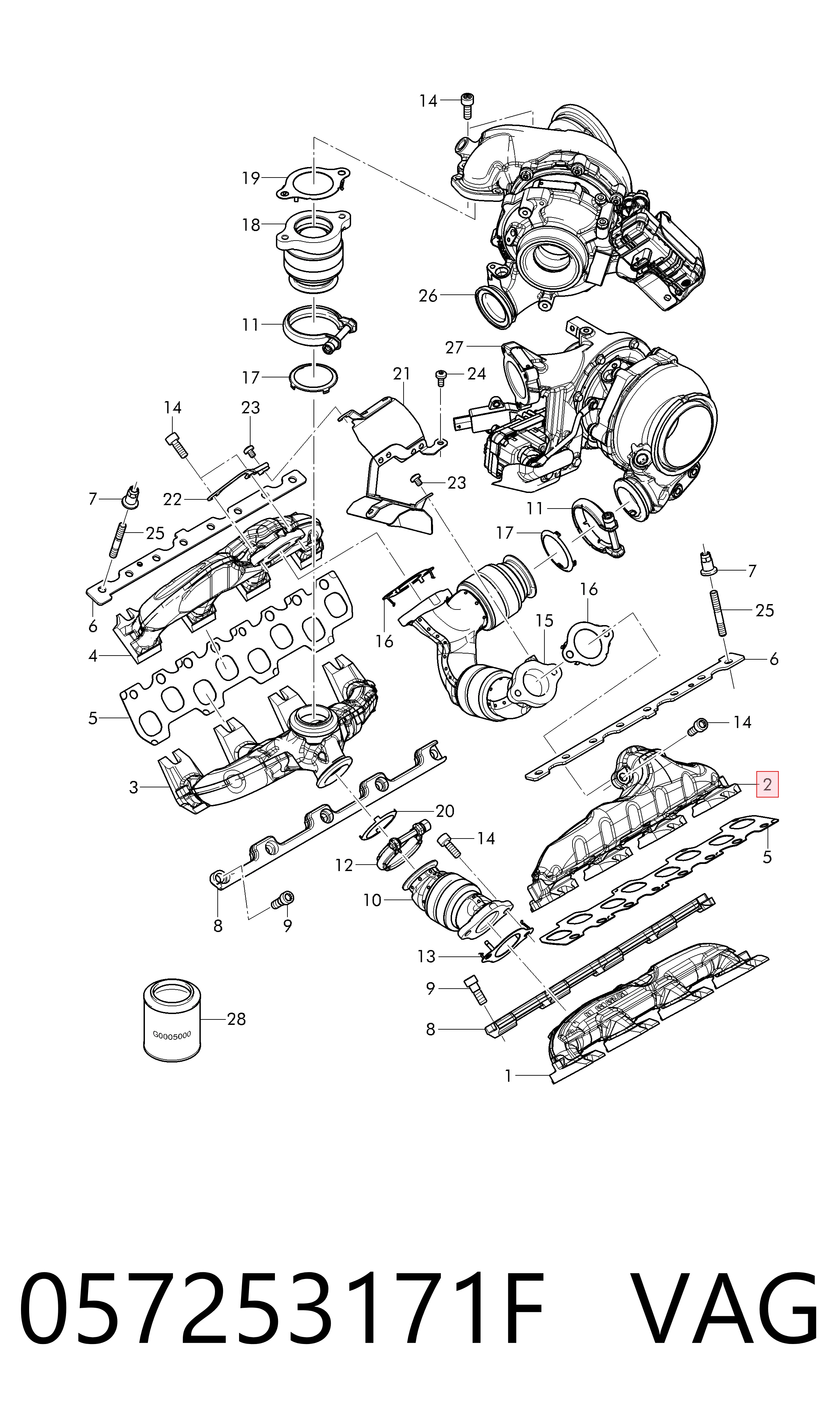 Colectores de escape para Audi Q7  4MB, 4MG, 4MQ