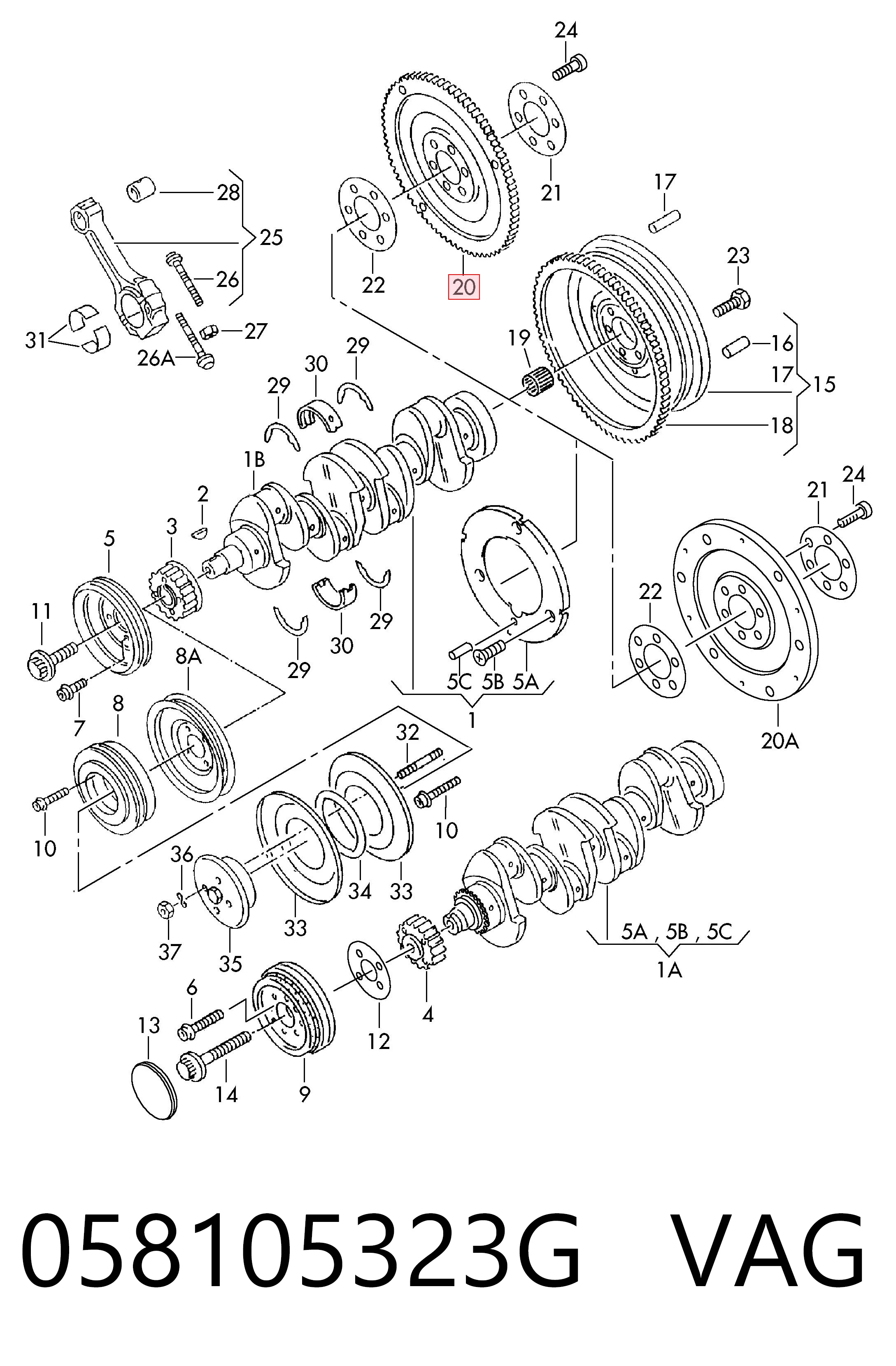 058105323G VAG Volante de motor