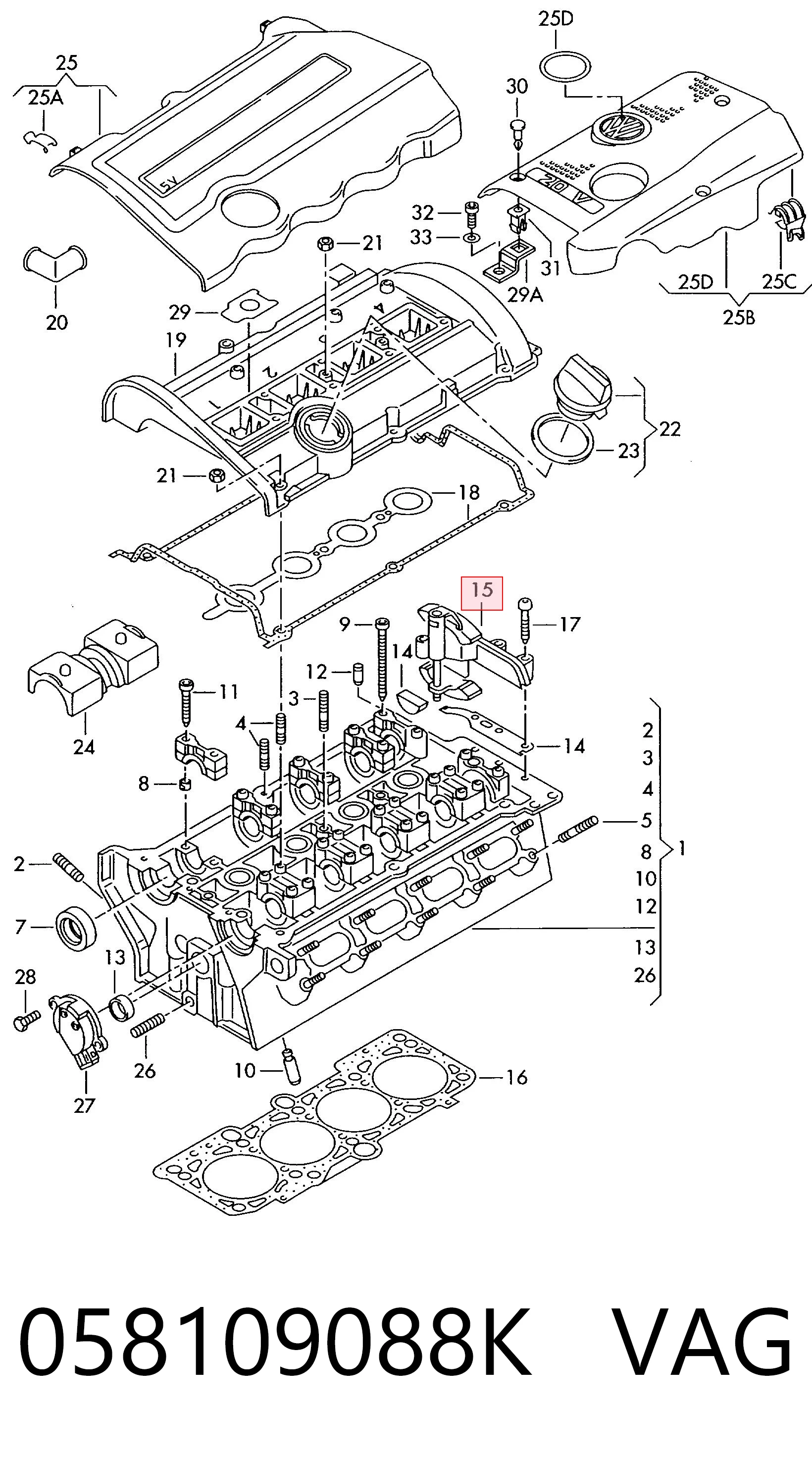 Tensor de cadena de distribución del árbol de levas VAG 058109088K precio, desde 34,44 EUR