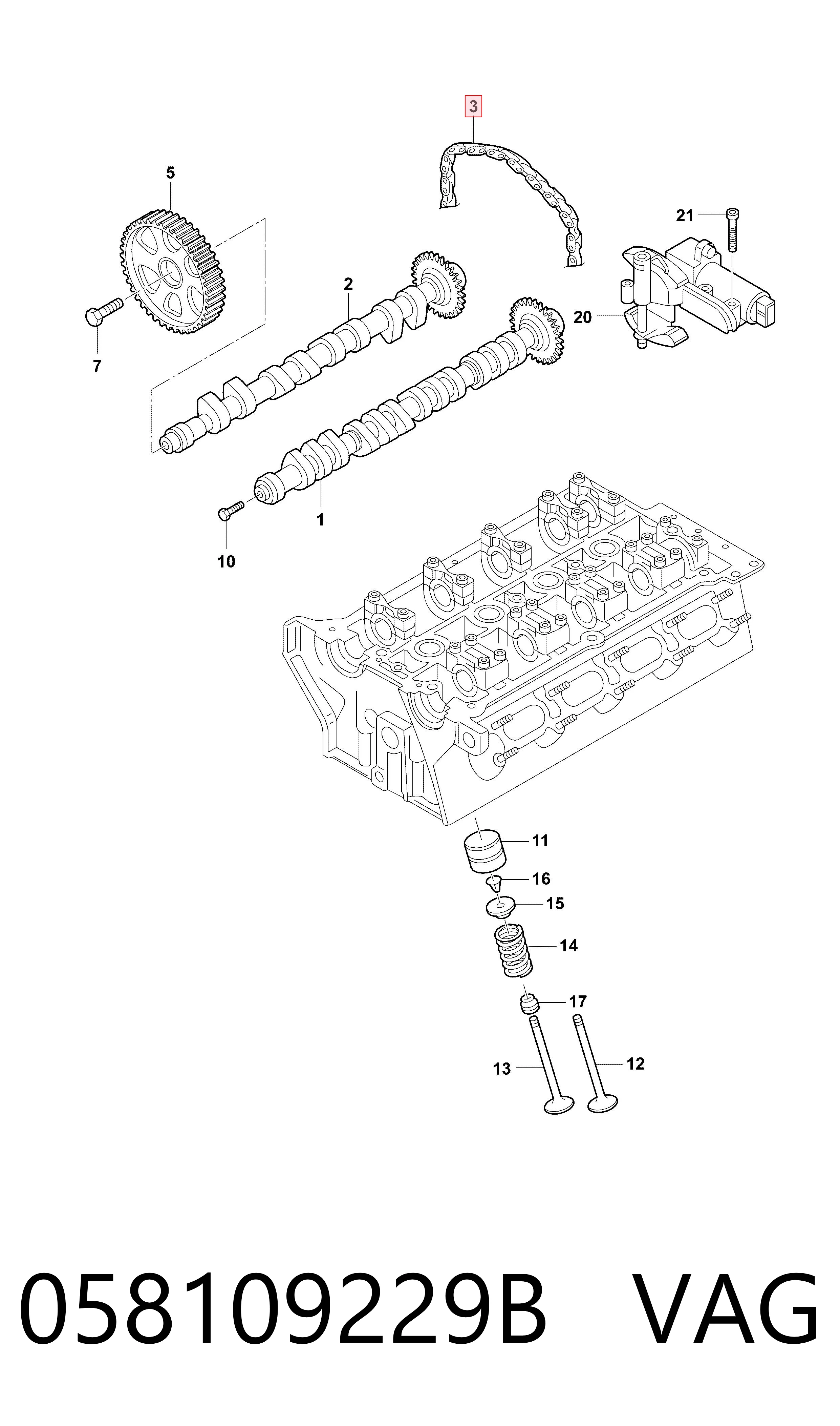 058109229B VAG Cadena de motor