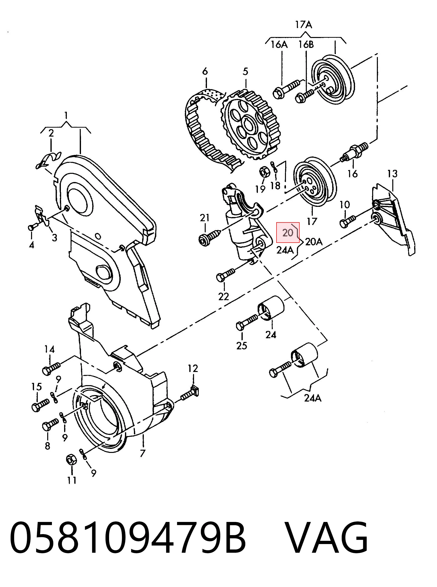 058109479B VAG Tensor, correa dentada