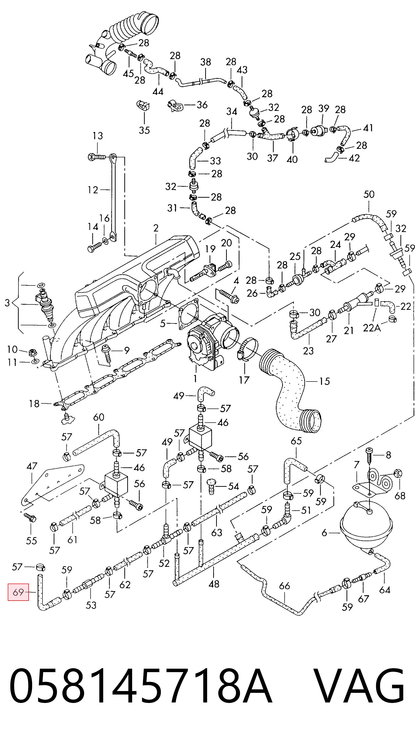 058145718A VAG Manguera de vacío de control de turbina