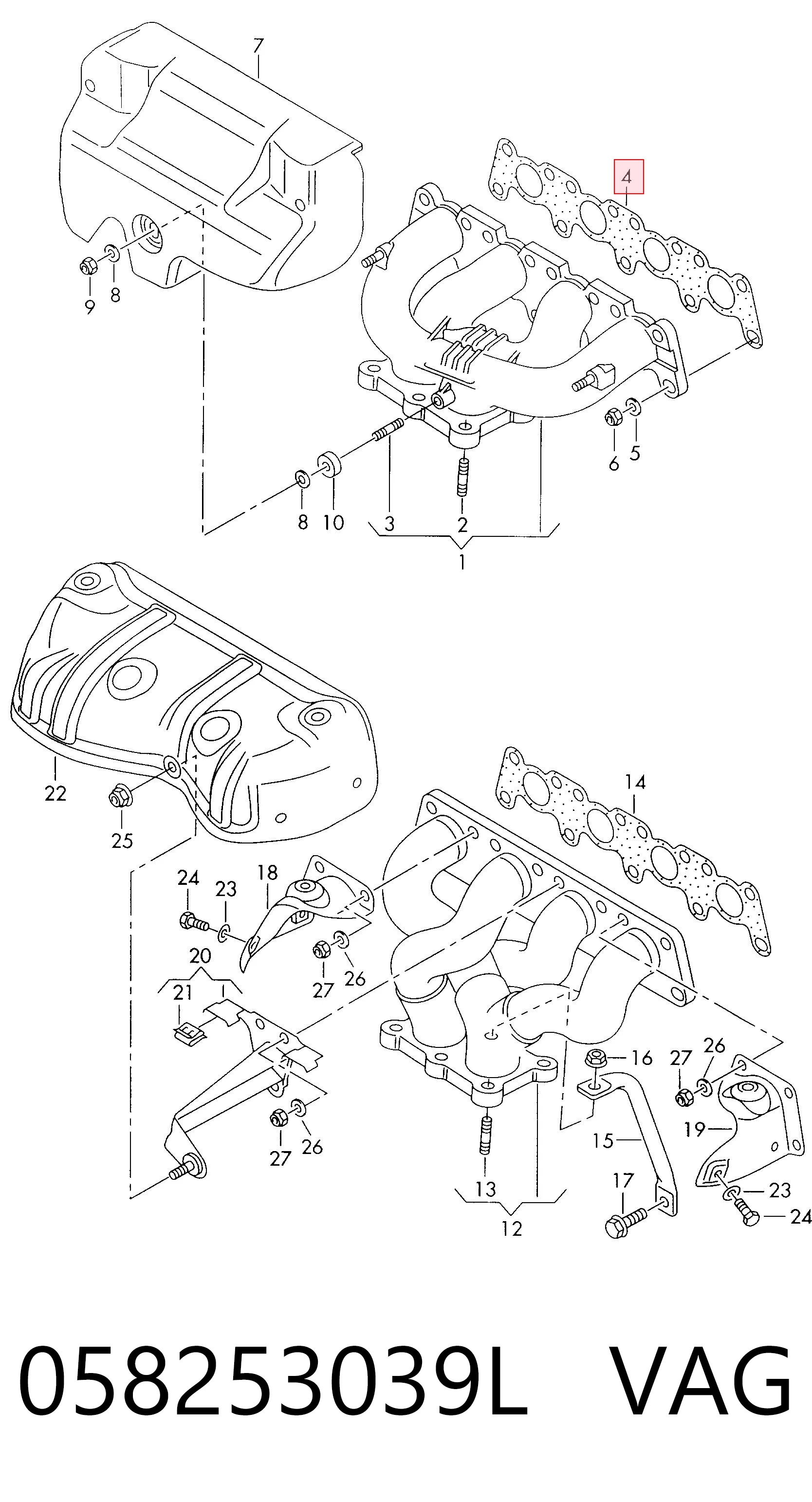 Comprar Junta colector escape Audi A4 B5 8D2