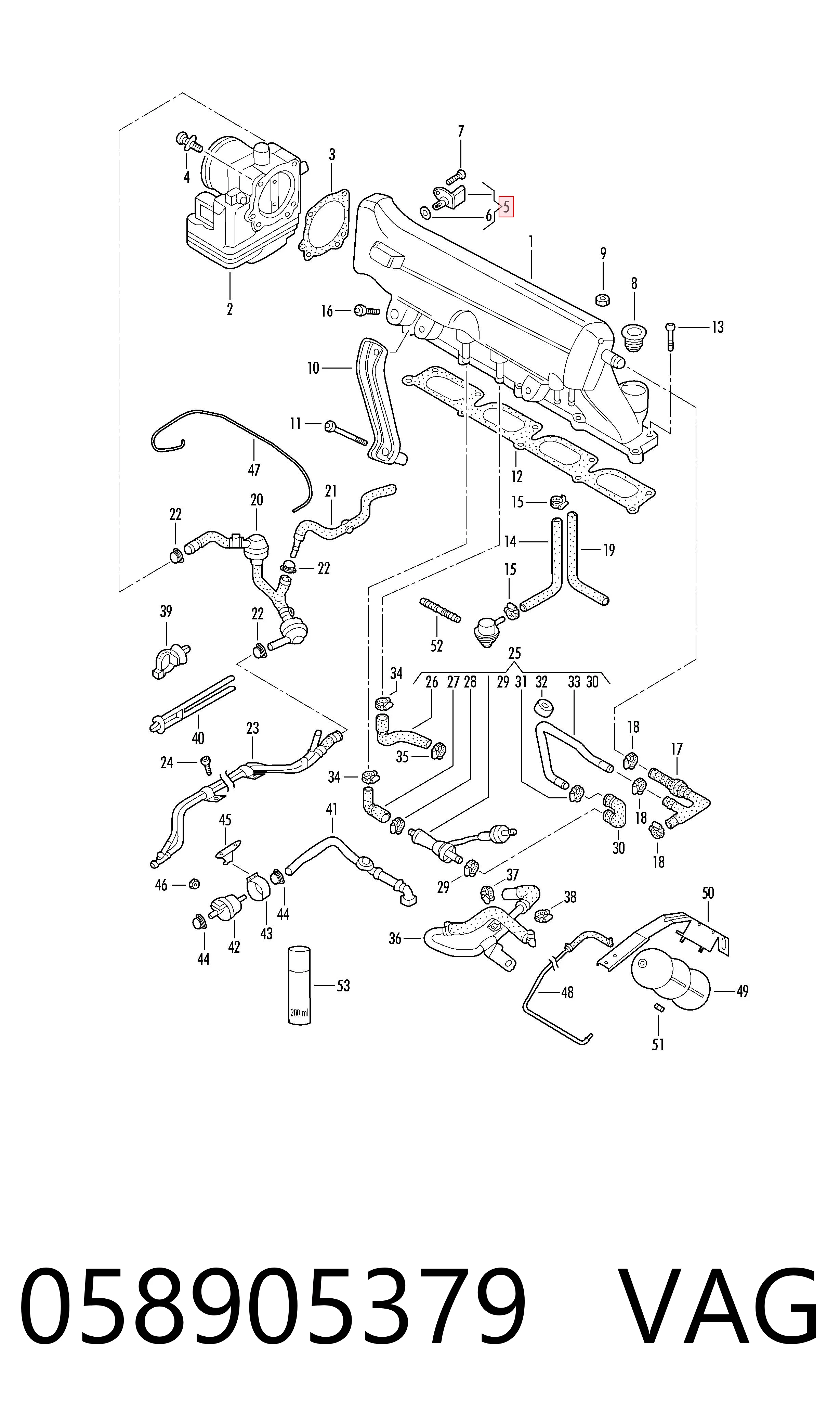 058905379 VAG Sensor de temperatura del aire de admisión