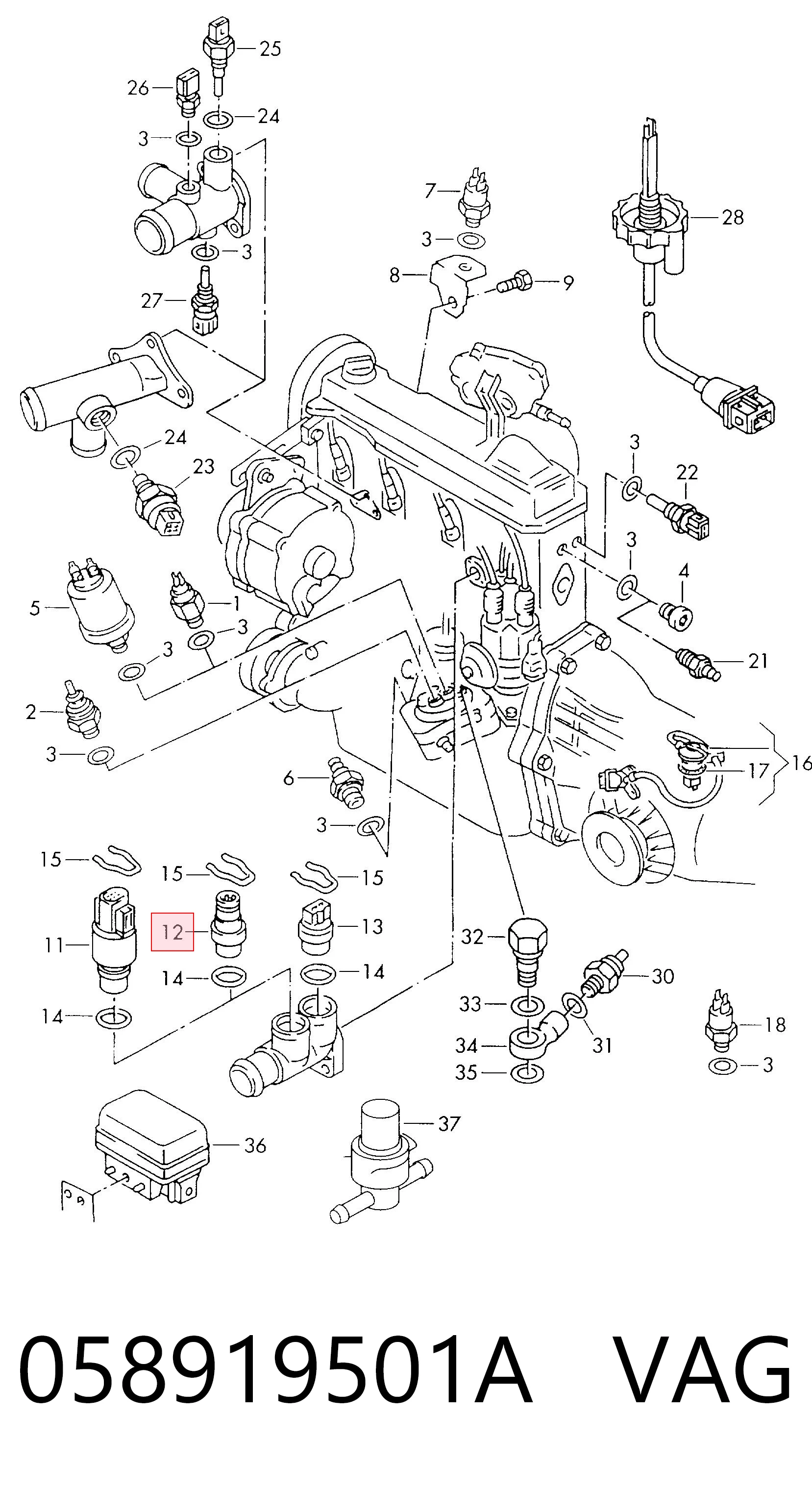 058919501A VAG Sensor temperatura refrigerante