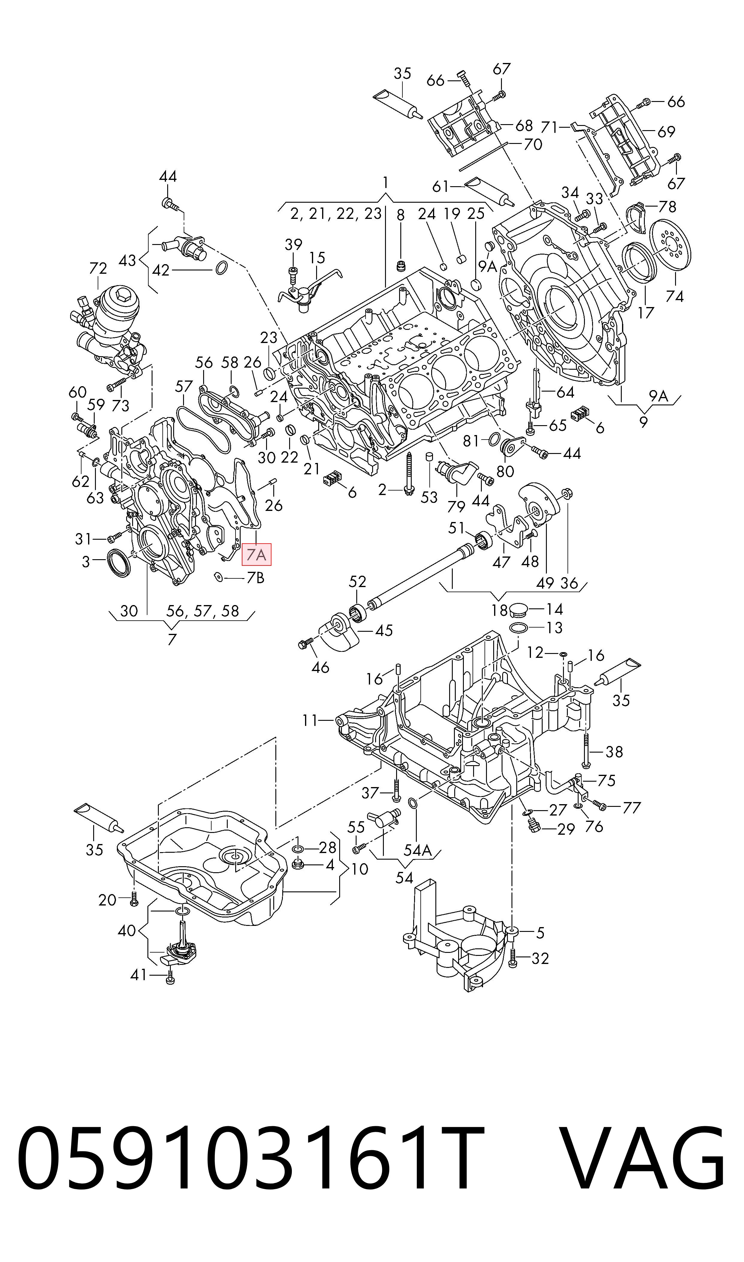 Comprar 059103161T VAG Junta de tapa frontal del motor