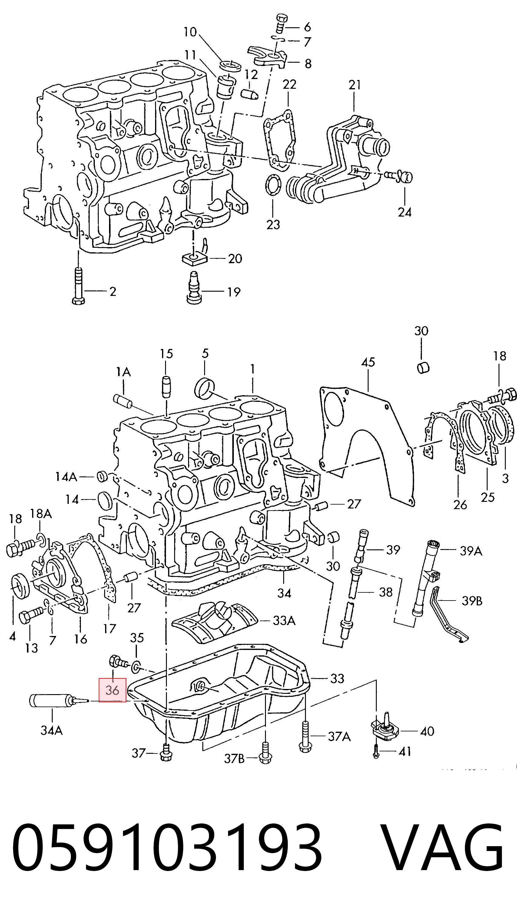059103193 VAG Tapón del cárter de aceite