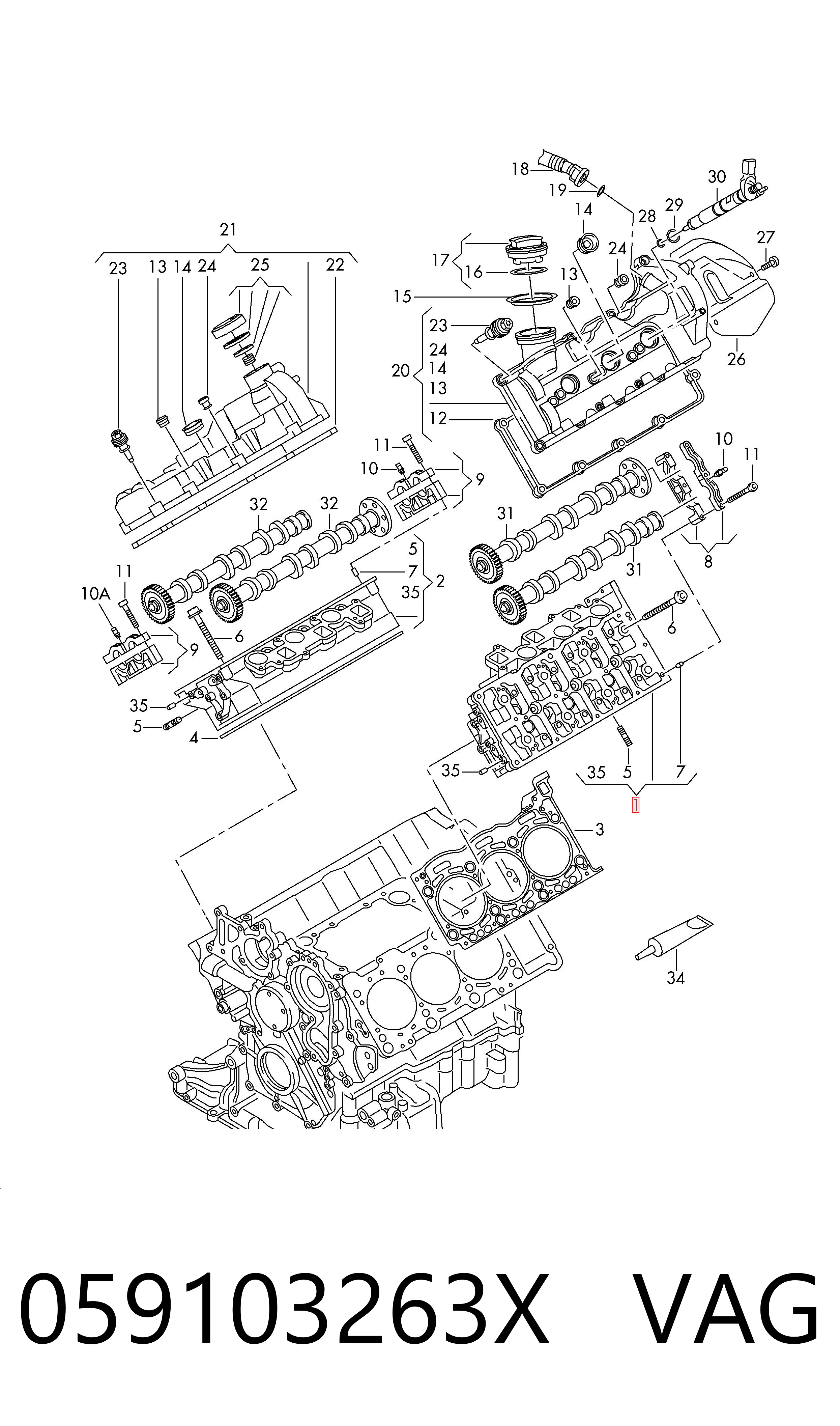 Culata de motor Audi Q7 