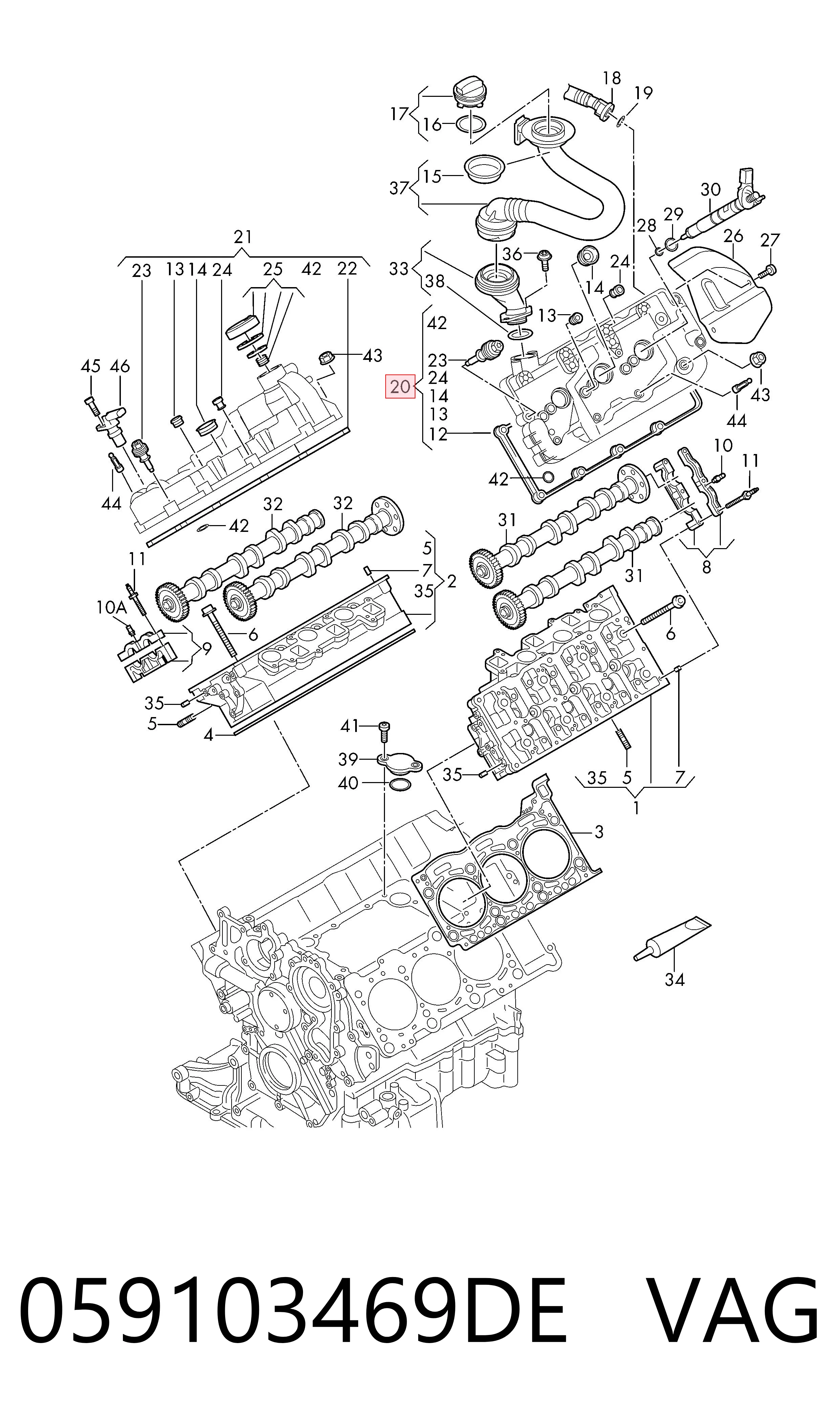 Comprar Tapa de balancines Audi Q7  4MB, 4MG, 4MQ a bajo precio