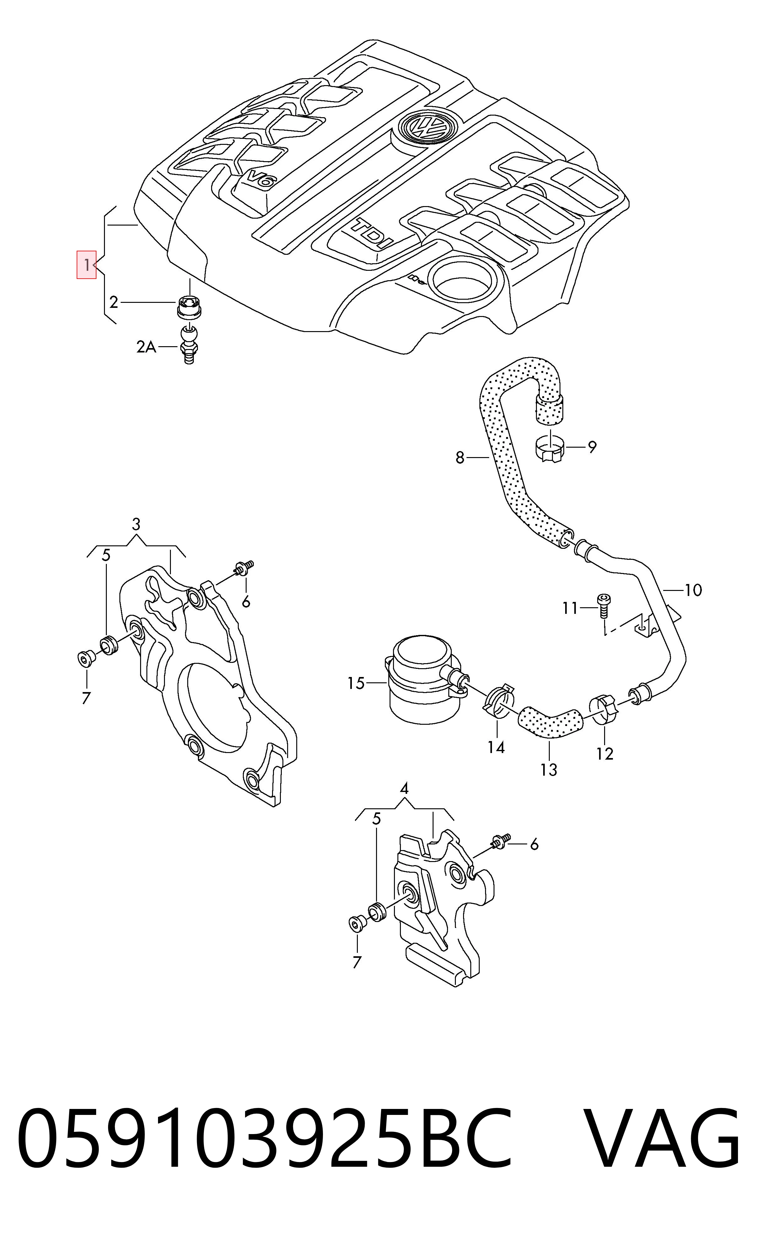 Tapa del motor decorativa para Volkswagen Touareg II 7P5, 7P6