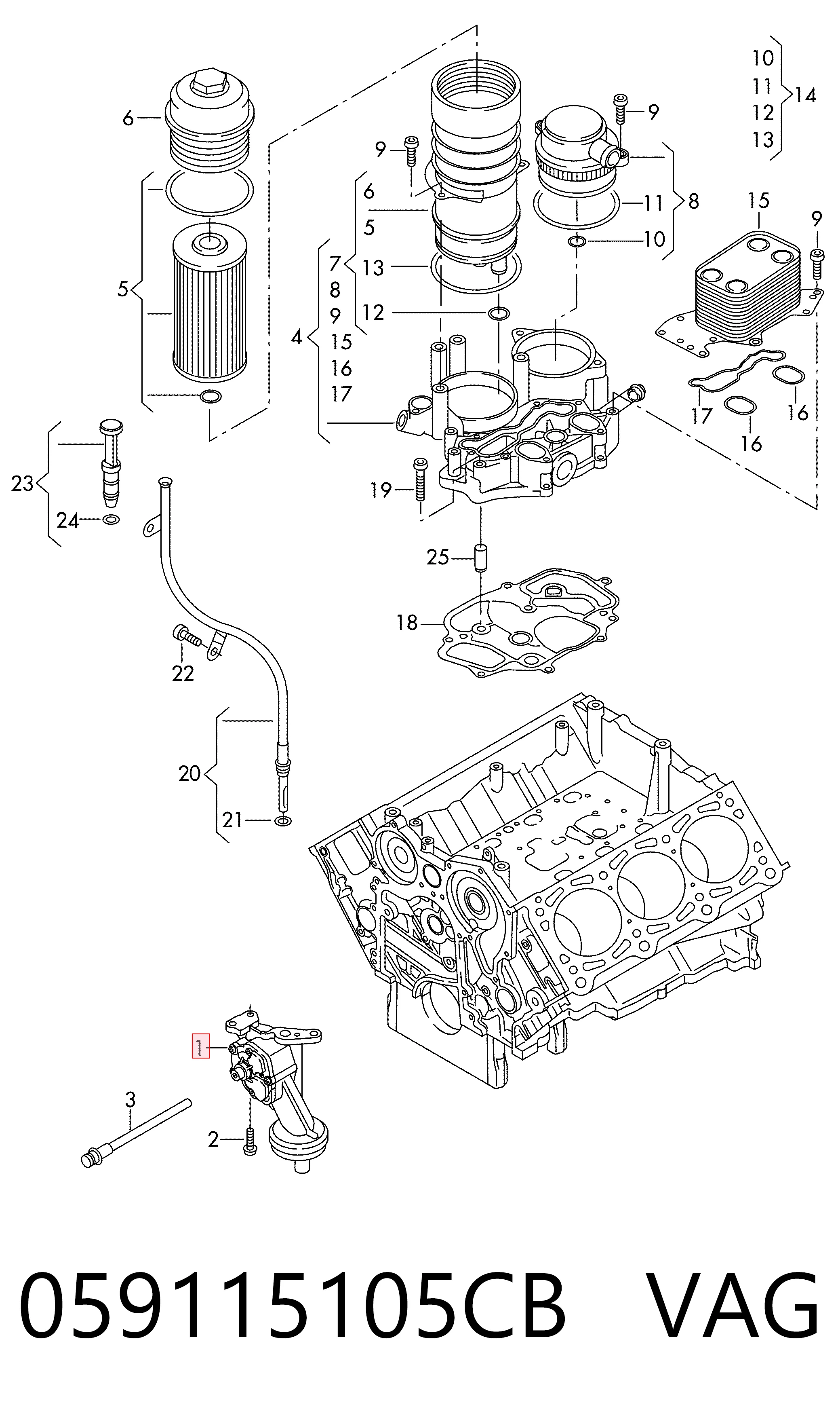 059115105CB VAG Bomba de aceite