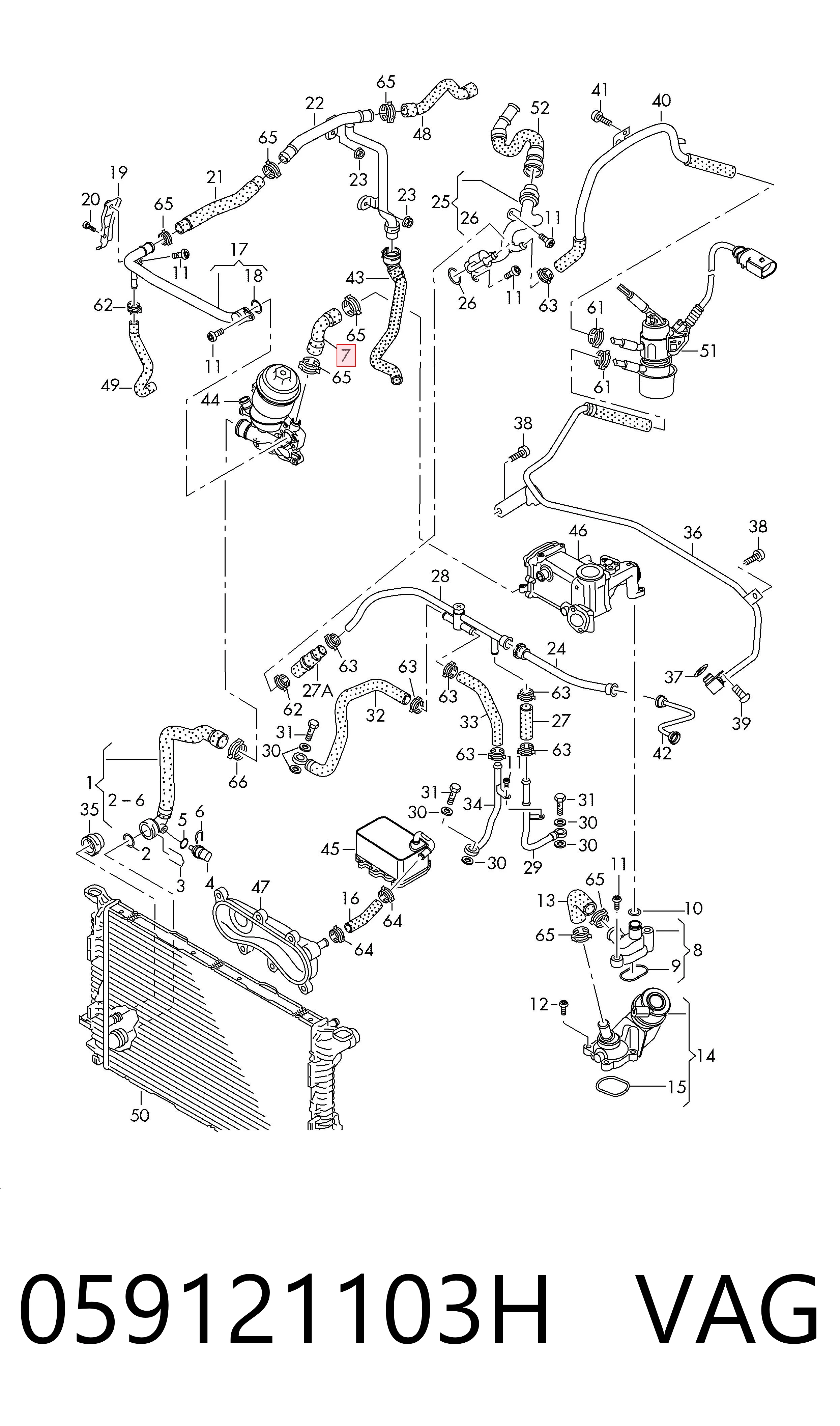 059121103H VAG Manguera de refrigeración