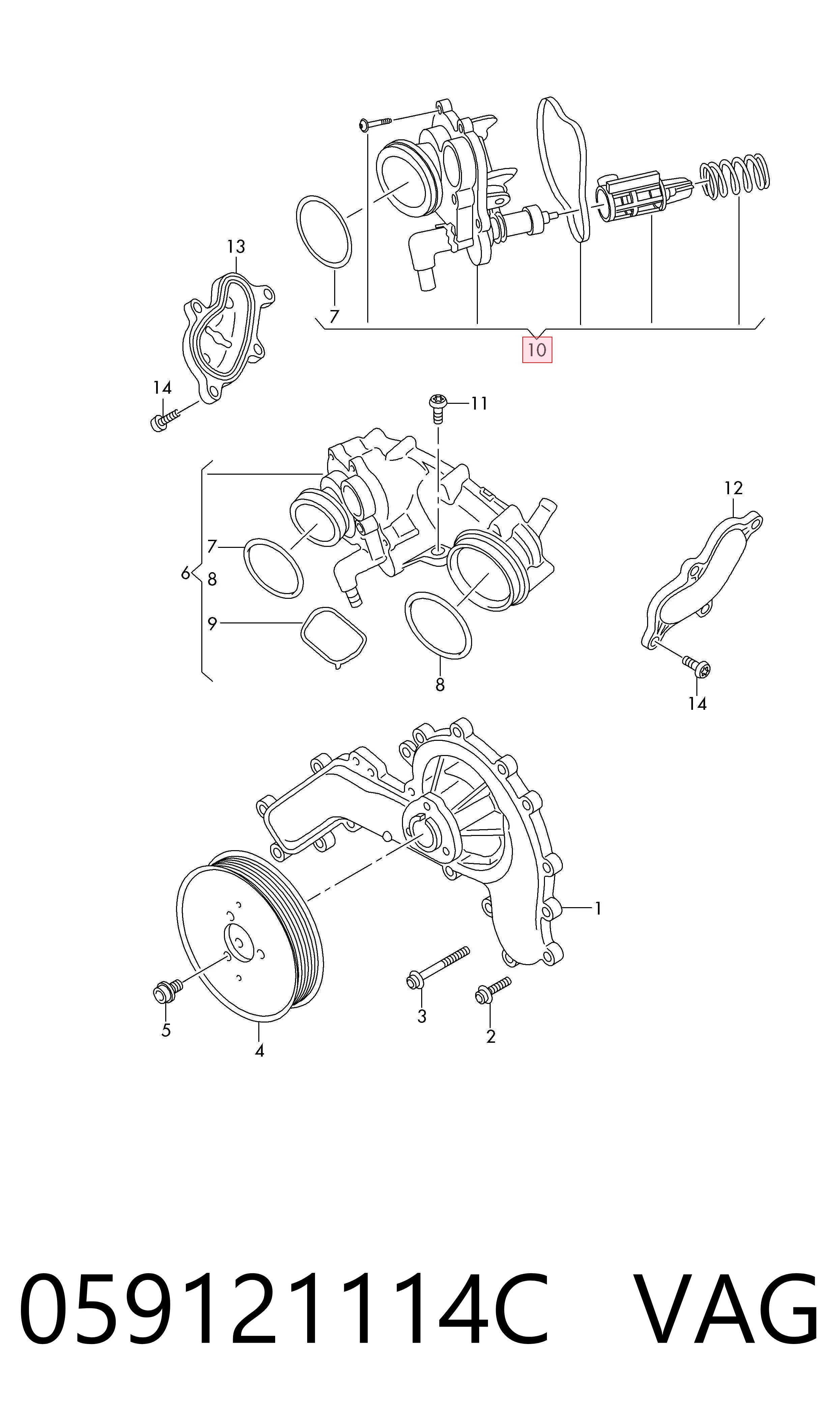 Termostato refrigerante VAG 059121114C