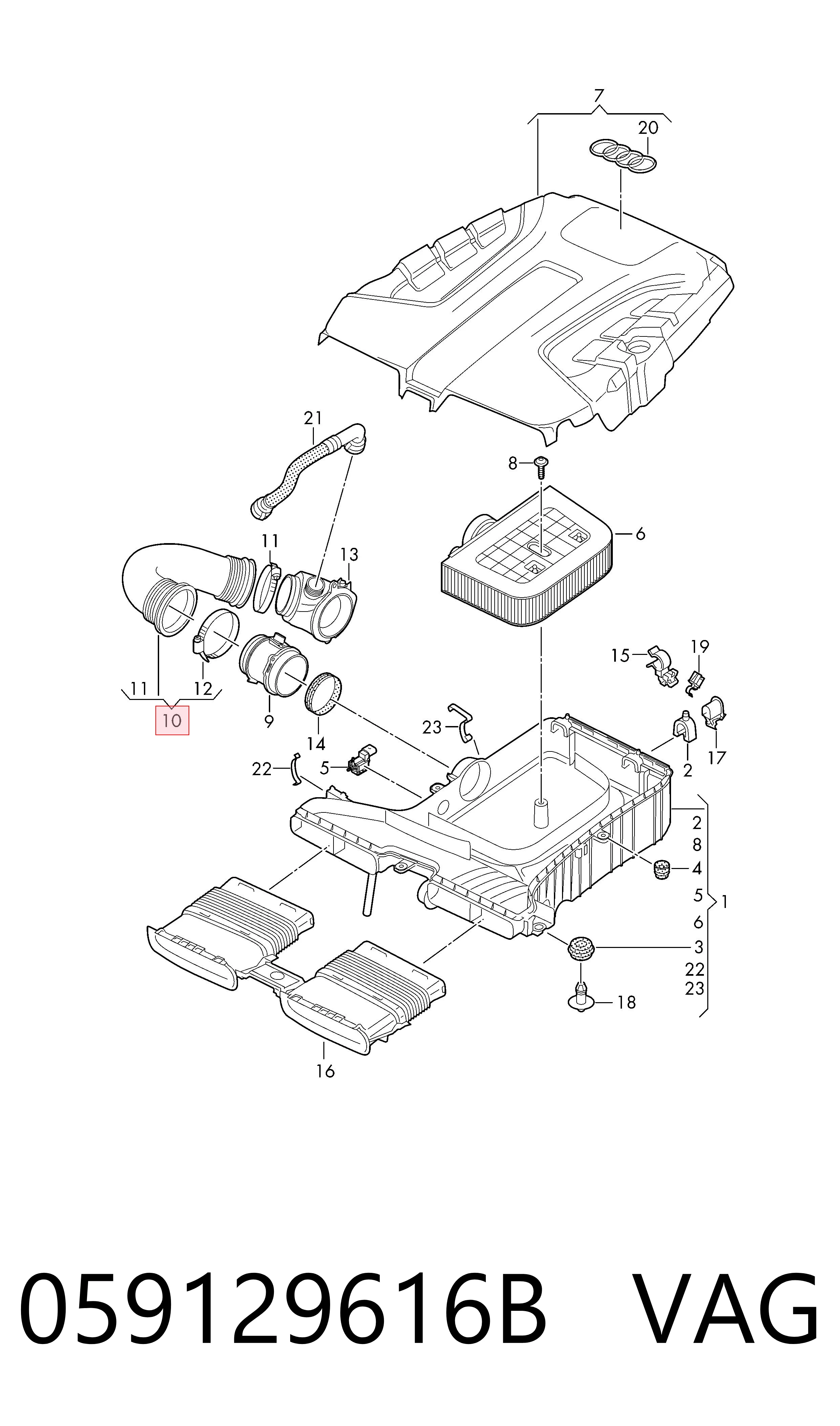 Comprar Manguito de aire del medidor de masa de aire Audi Q7 4MB, 4MG, 4MQ a bajo precio