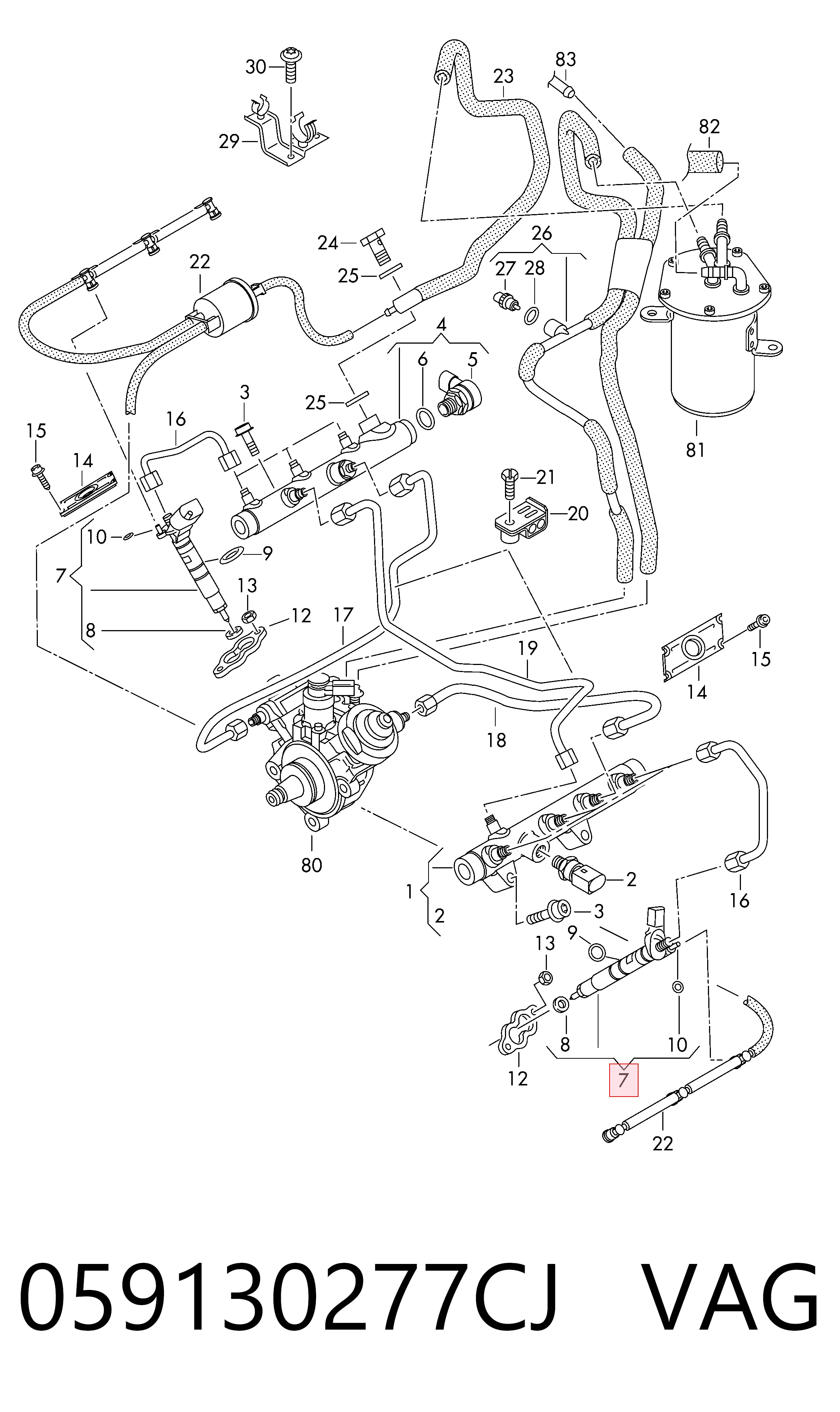Inyector de combustible para Volkswagen Touareg II 7P5, 7P6
