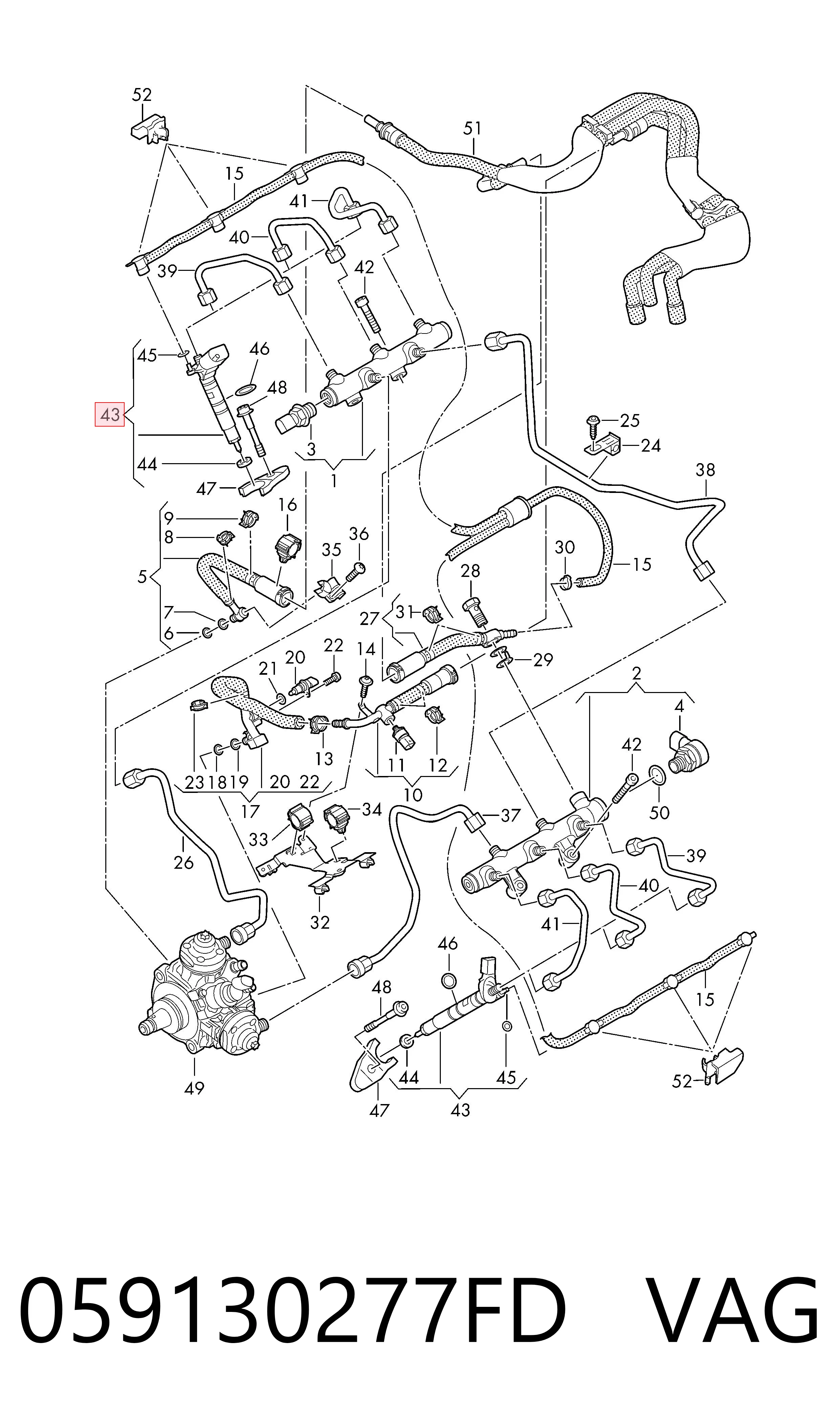 059130277FD VAG Inyector de combustible