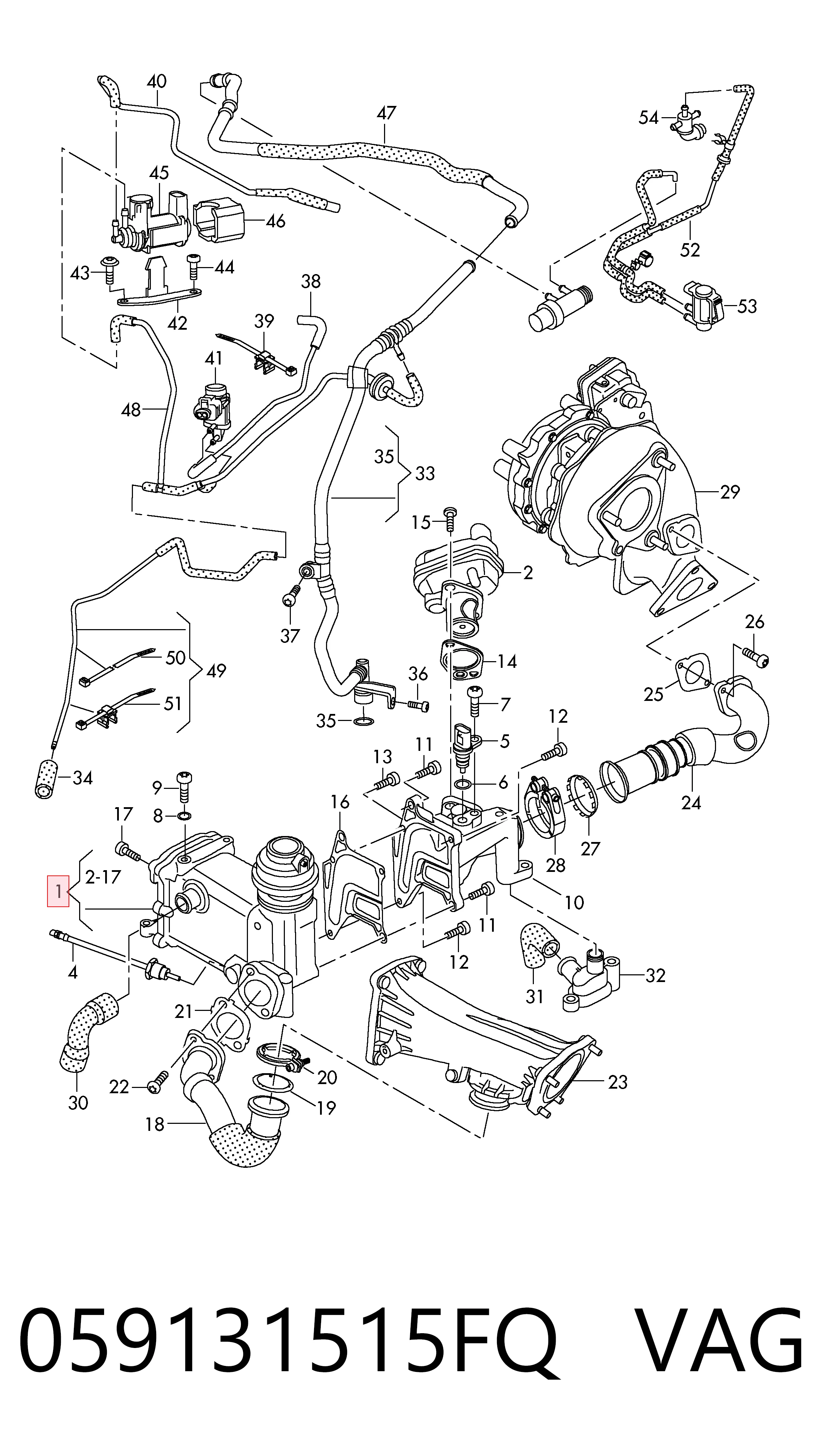059131515FQ VAG Enfriador de recirculación de gases de escape EGR