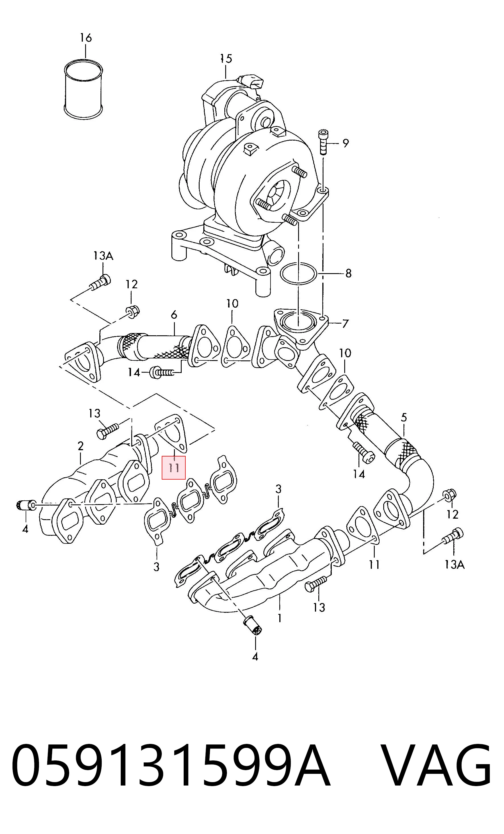 059131599A VAG Junta colector joint