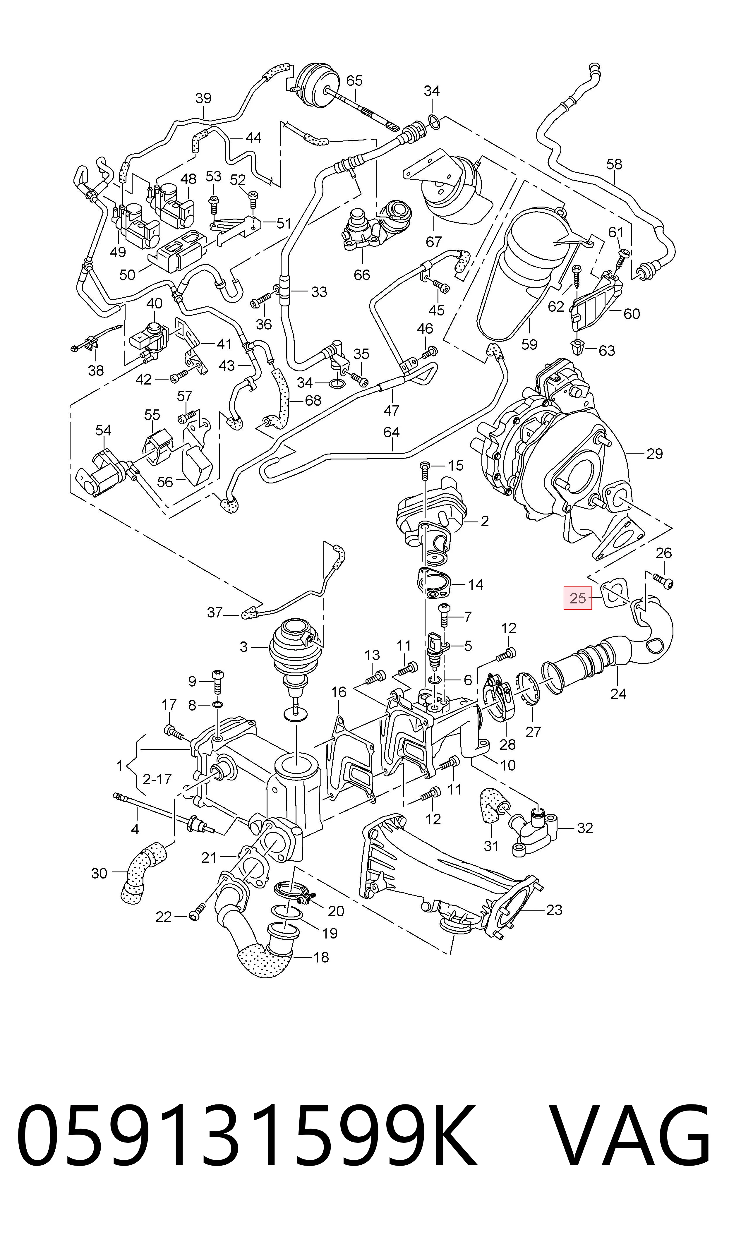 Junta de admisión de turbina de gases de escape VAG 059131599K precio, desde 8,53 EUR