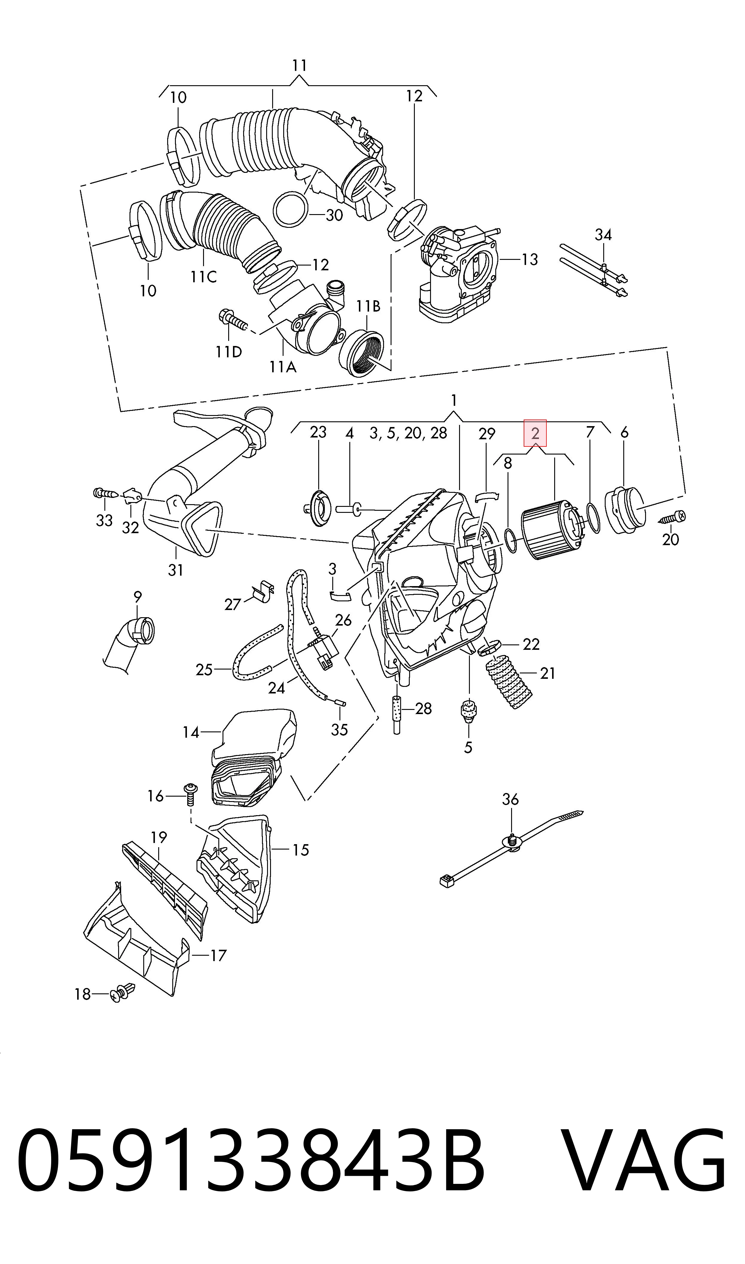 059133843B VAG Filtro de aire de motor
