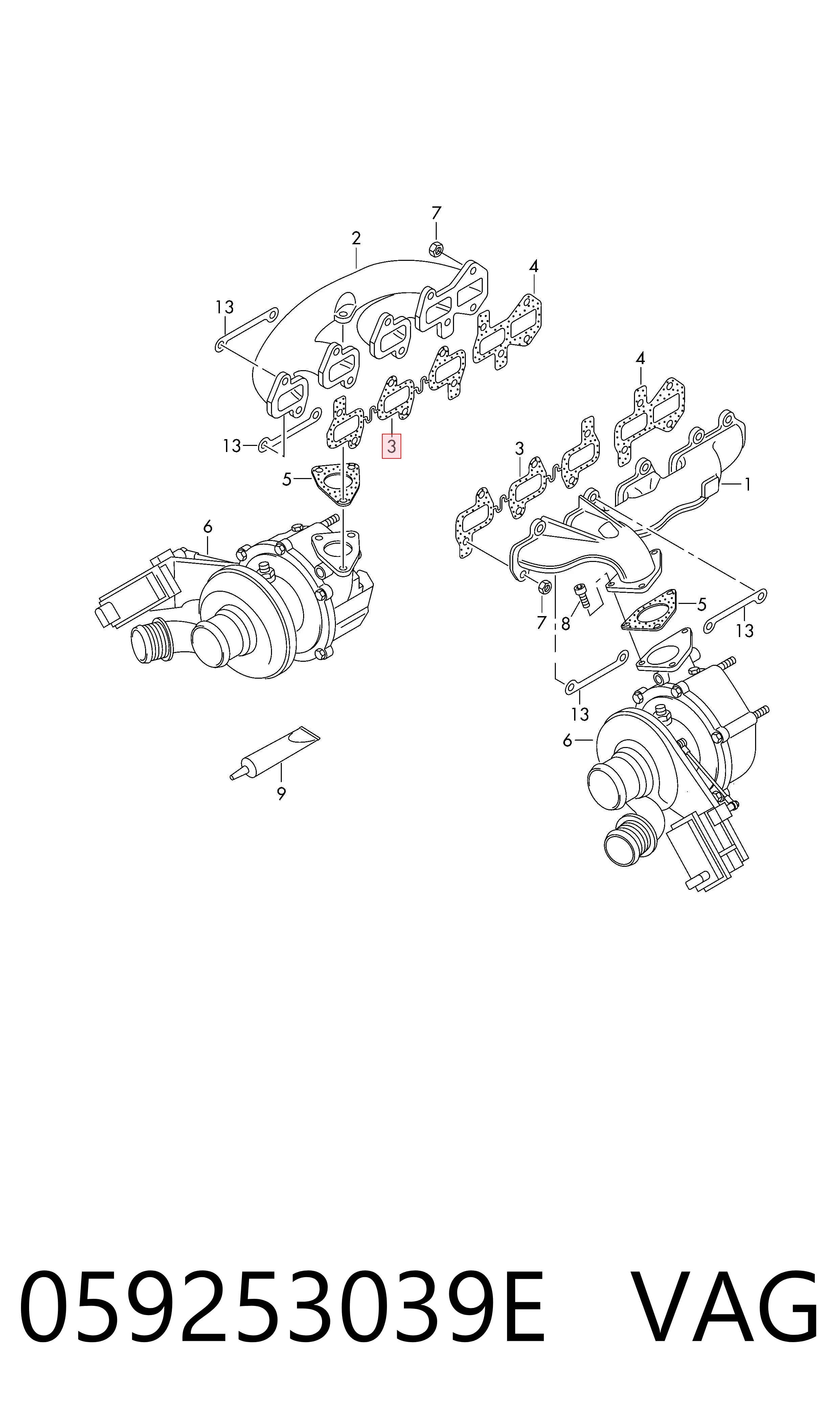 Junta colector joint para Audi Q7  4LB