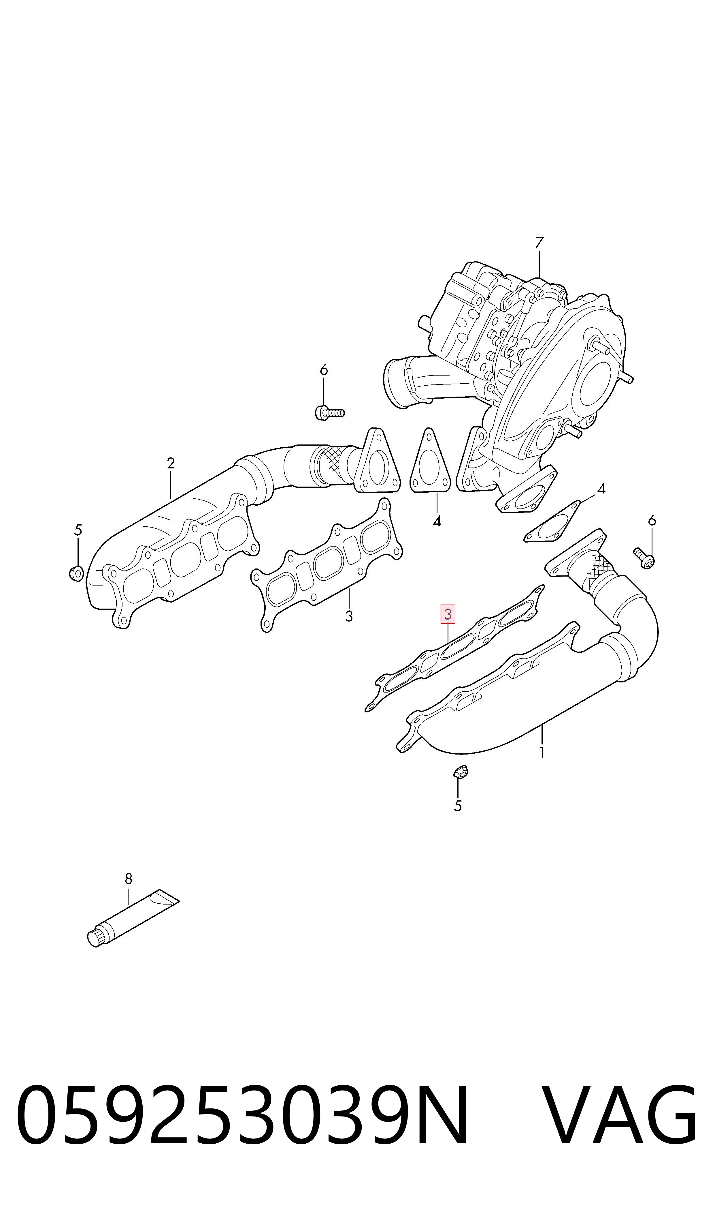 Comprar 059253039N VAG Junta colector escape