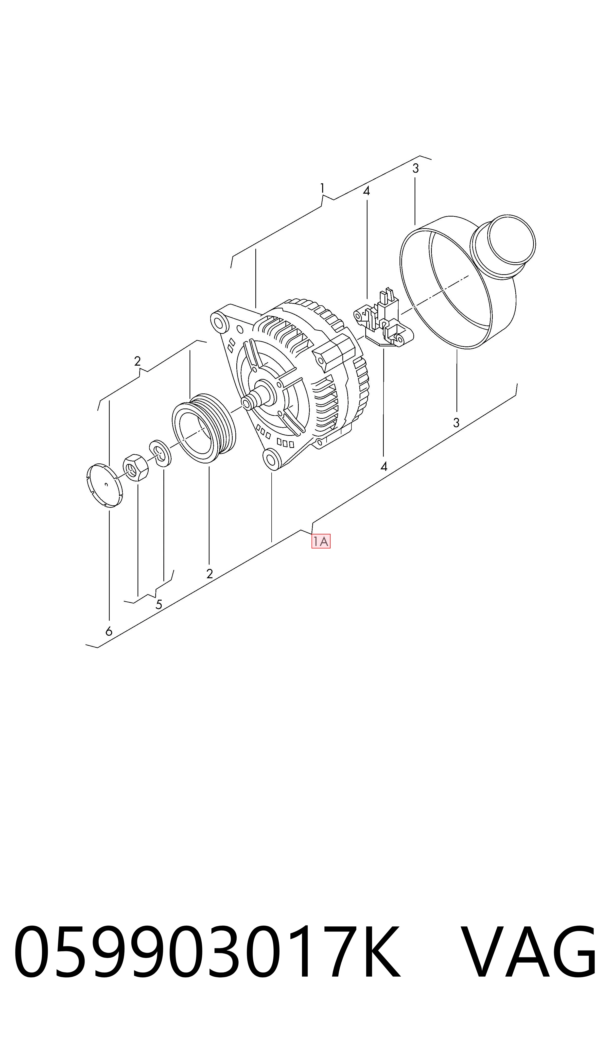 059903017K VAG Alternador de coche